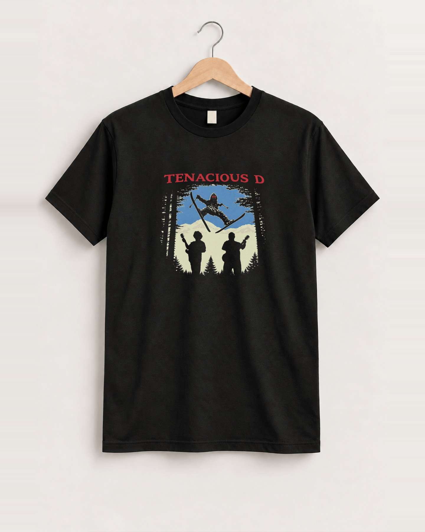 Tenacious d 'air sasquatch' vintage black tee front