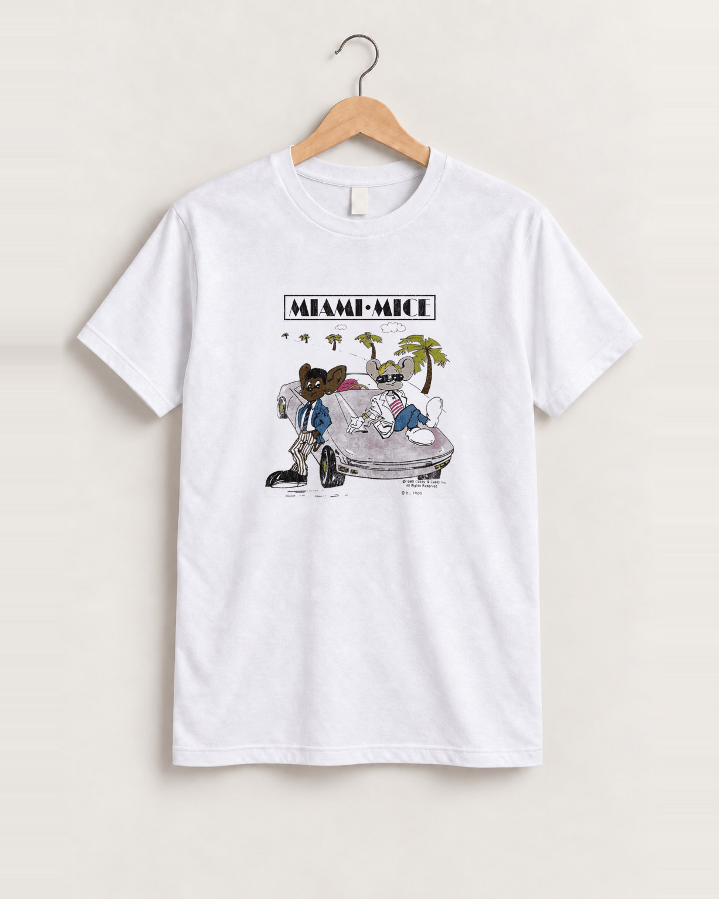 Miami mice white tee front