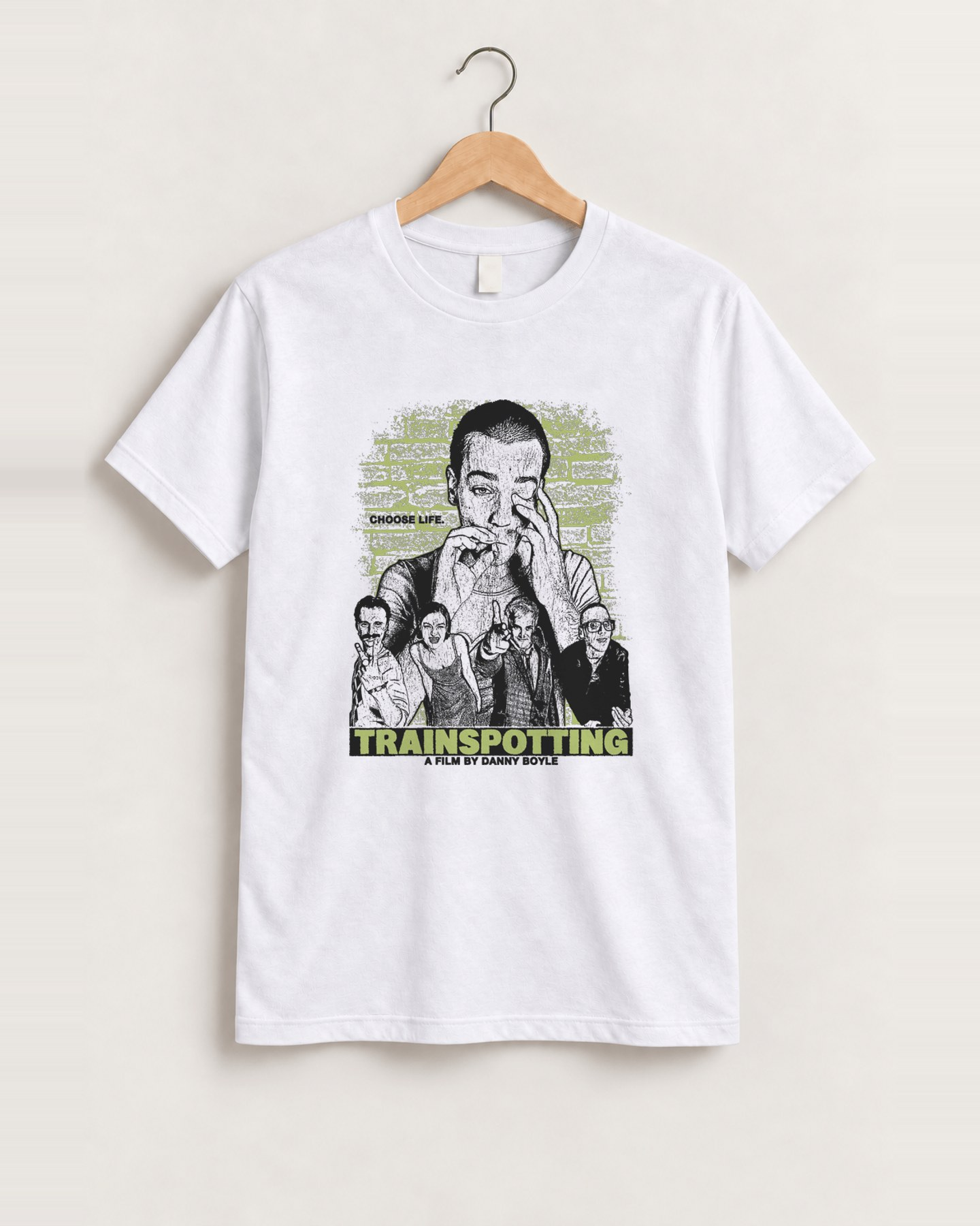 Trainspotting vintage white t-shirt front