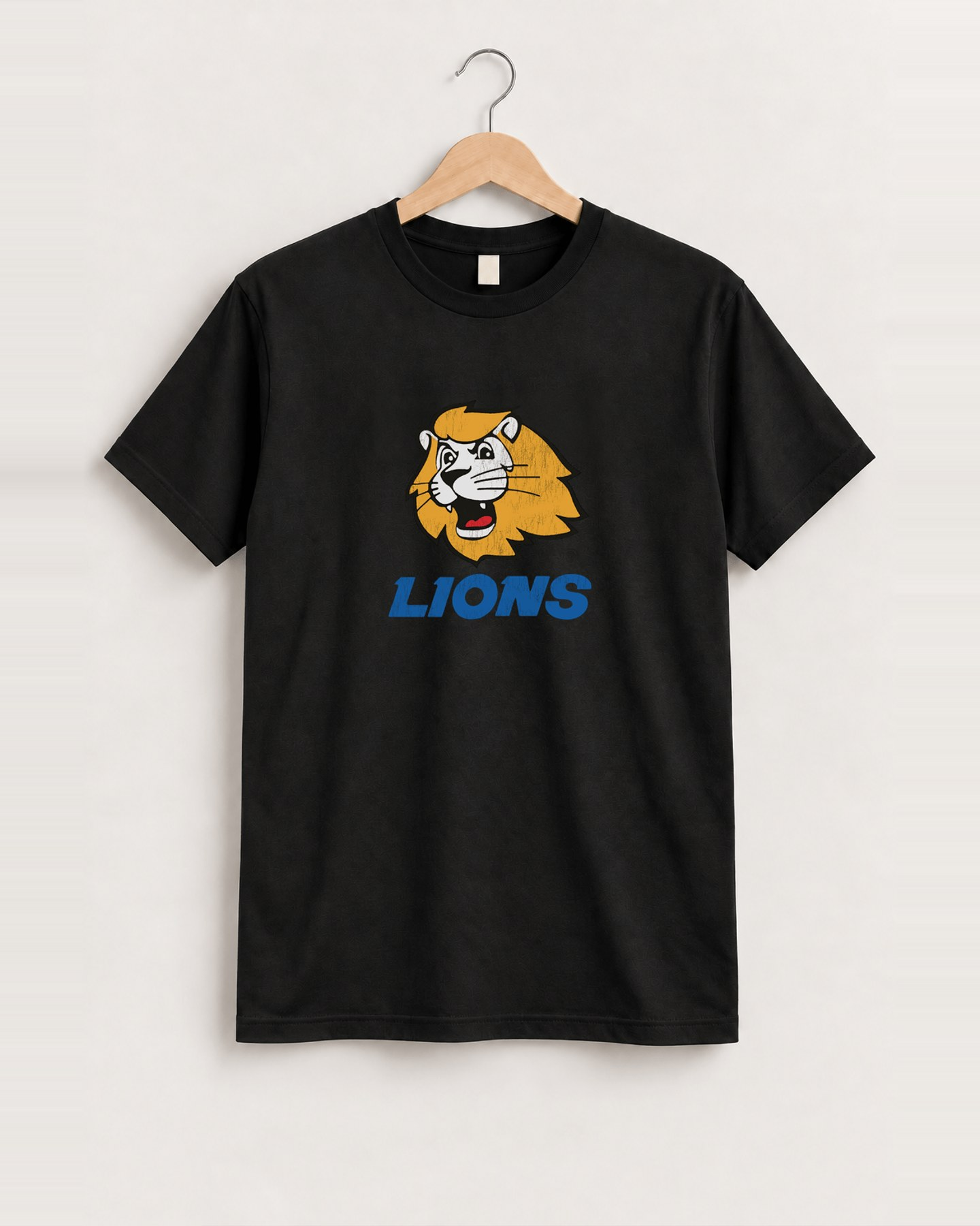 80s vintage samsung lions black tee front