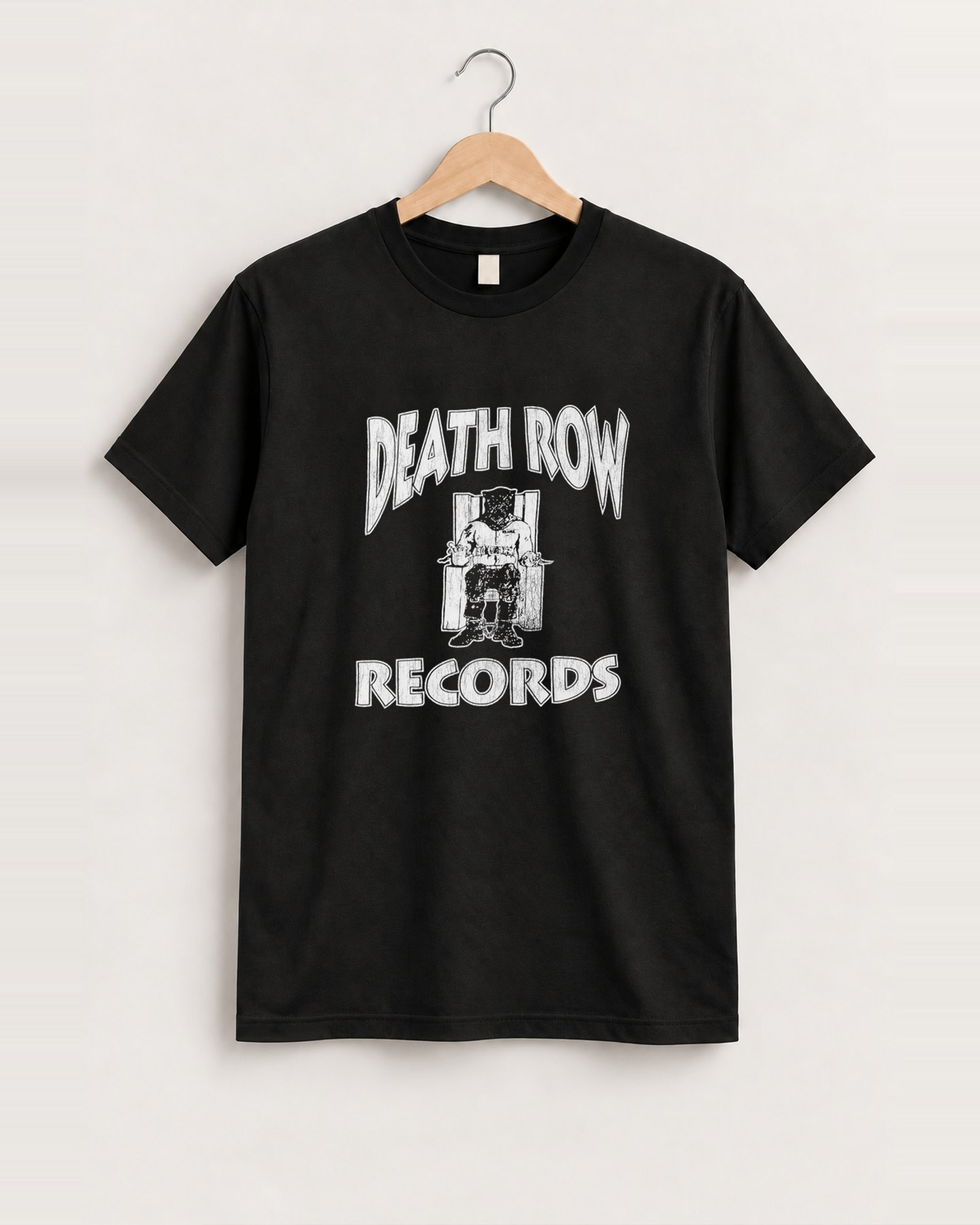 Rare Death Row Records Washed Black Tee, approved scene front [FG-49b2d0182e2b]
