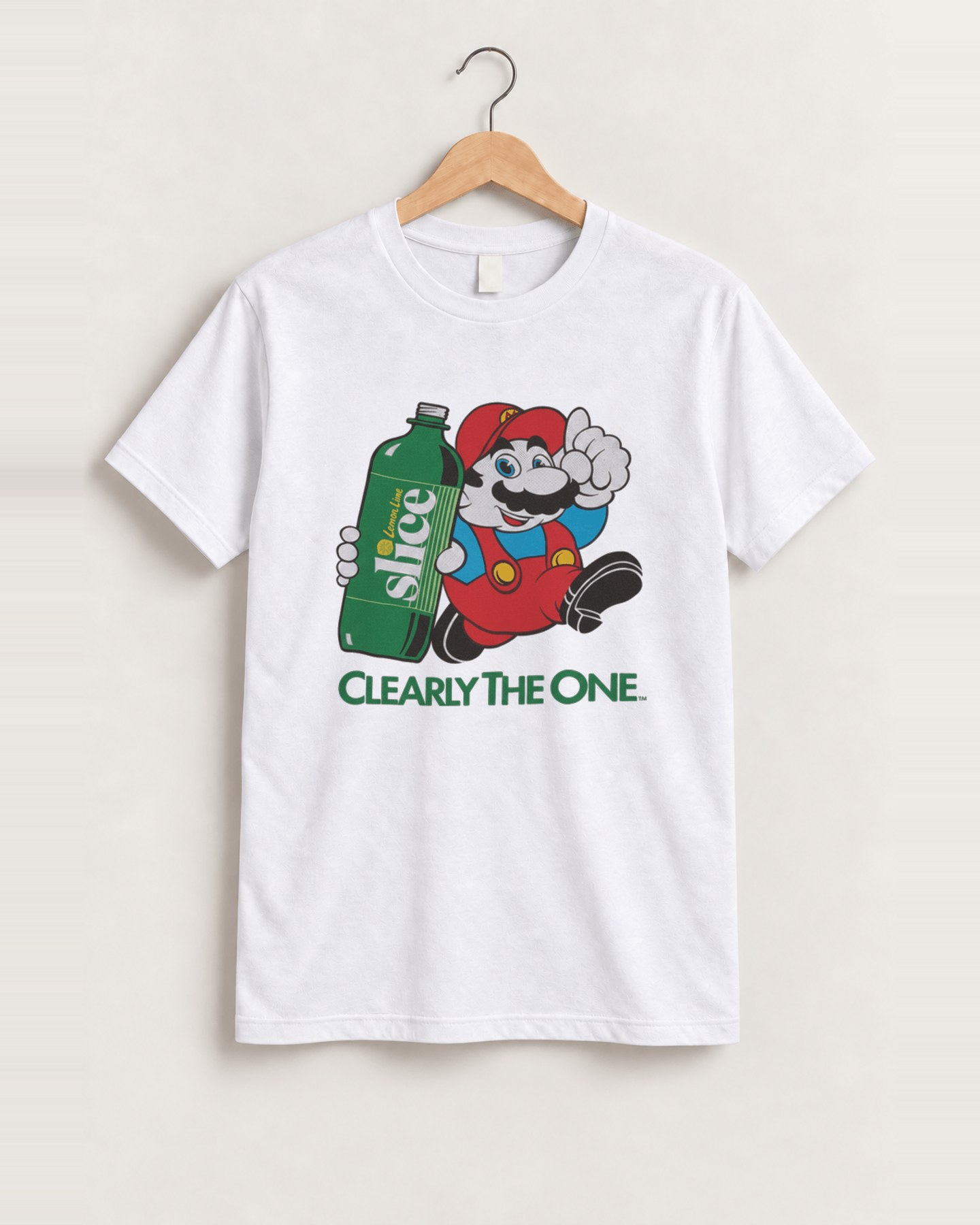 90s mario slice white t-shirt front