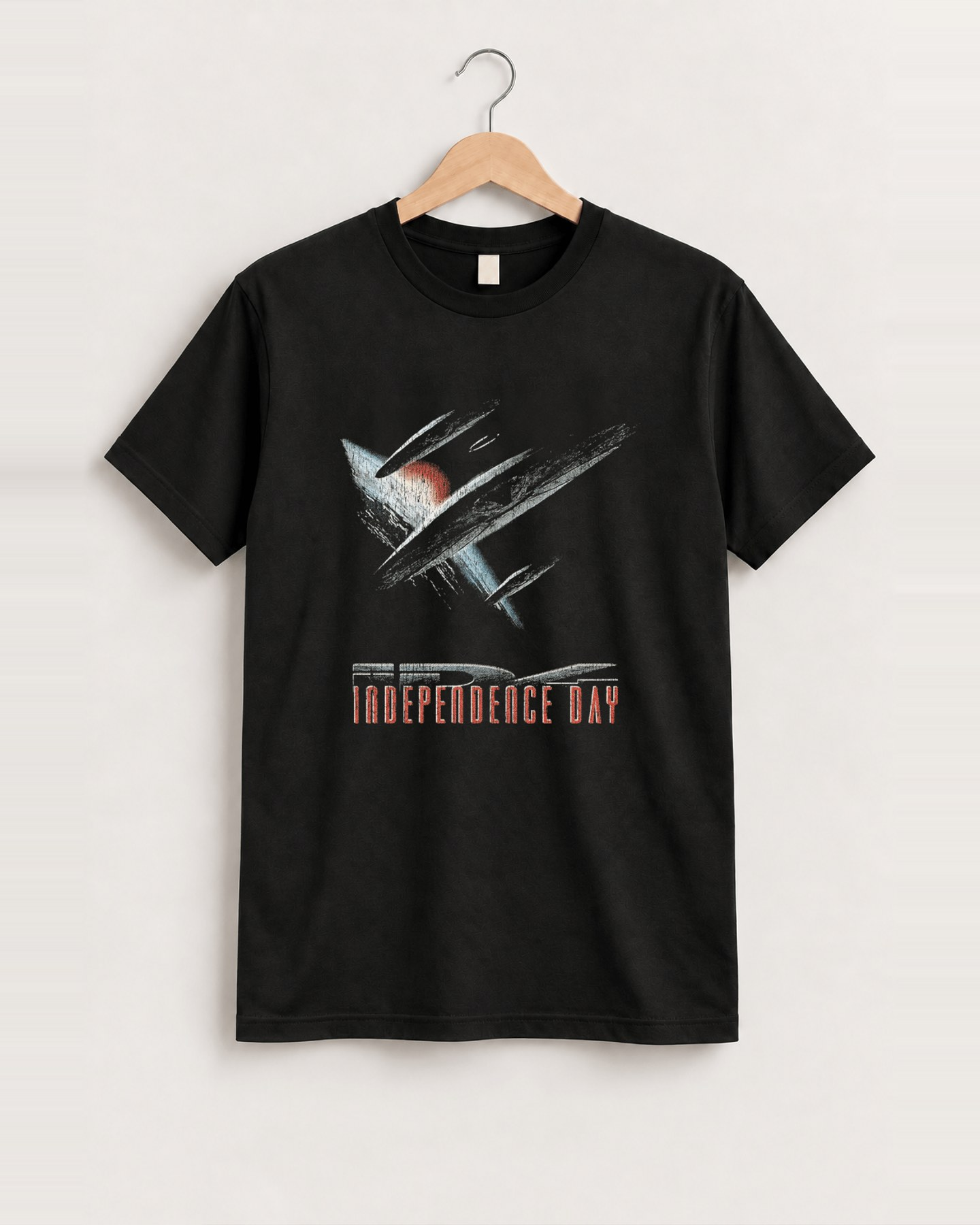 '96 independence day vintage black t-shirt front