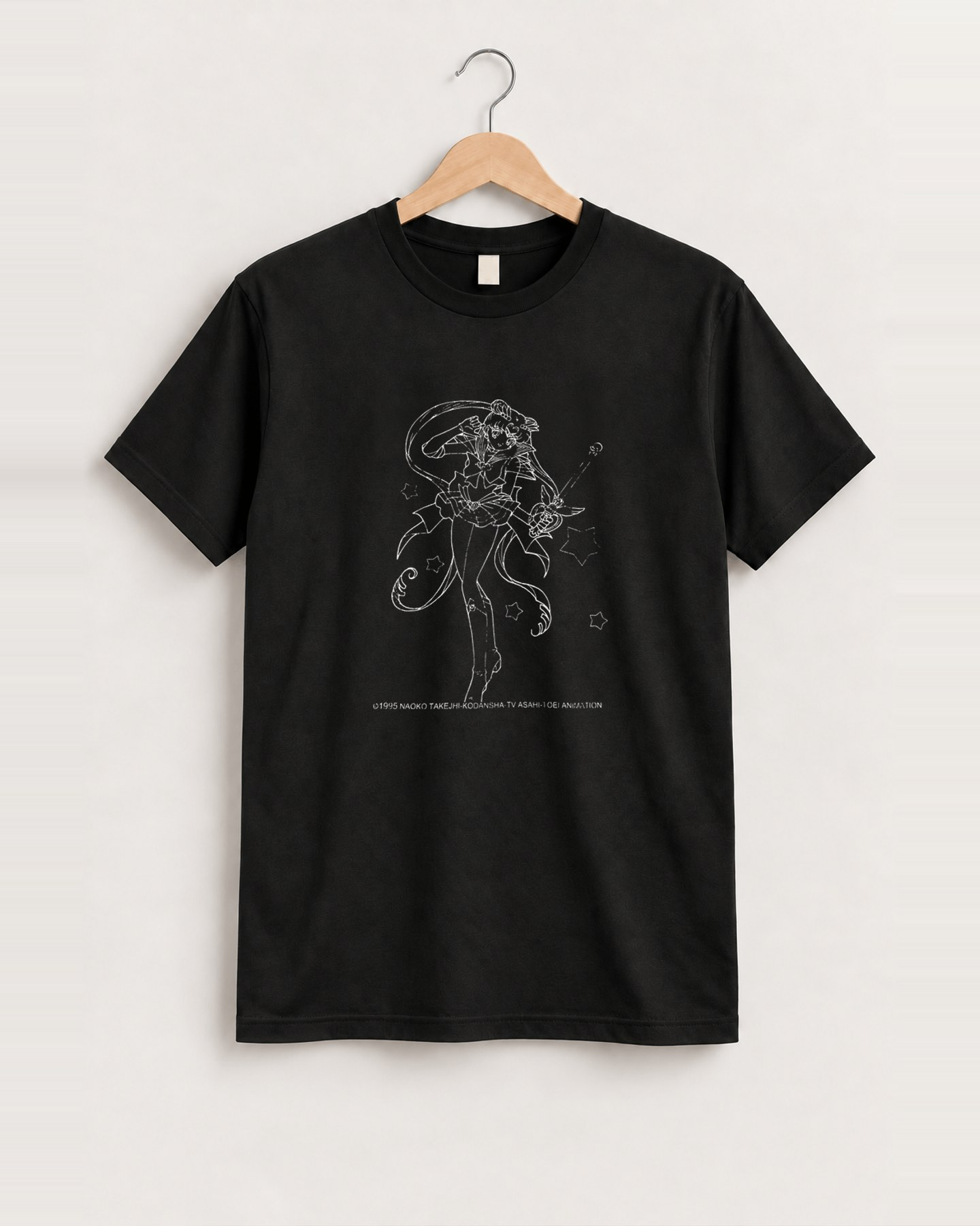 1995 Sailor moon black tee front