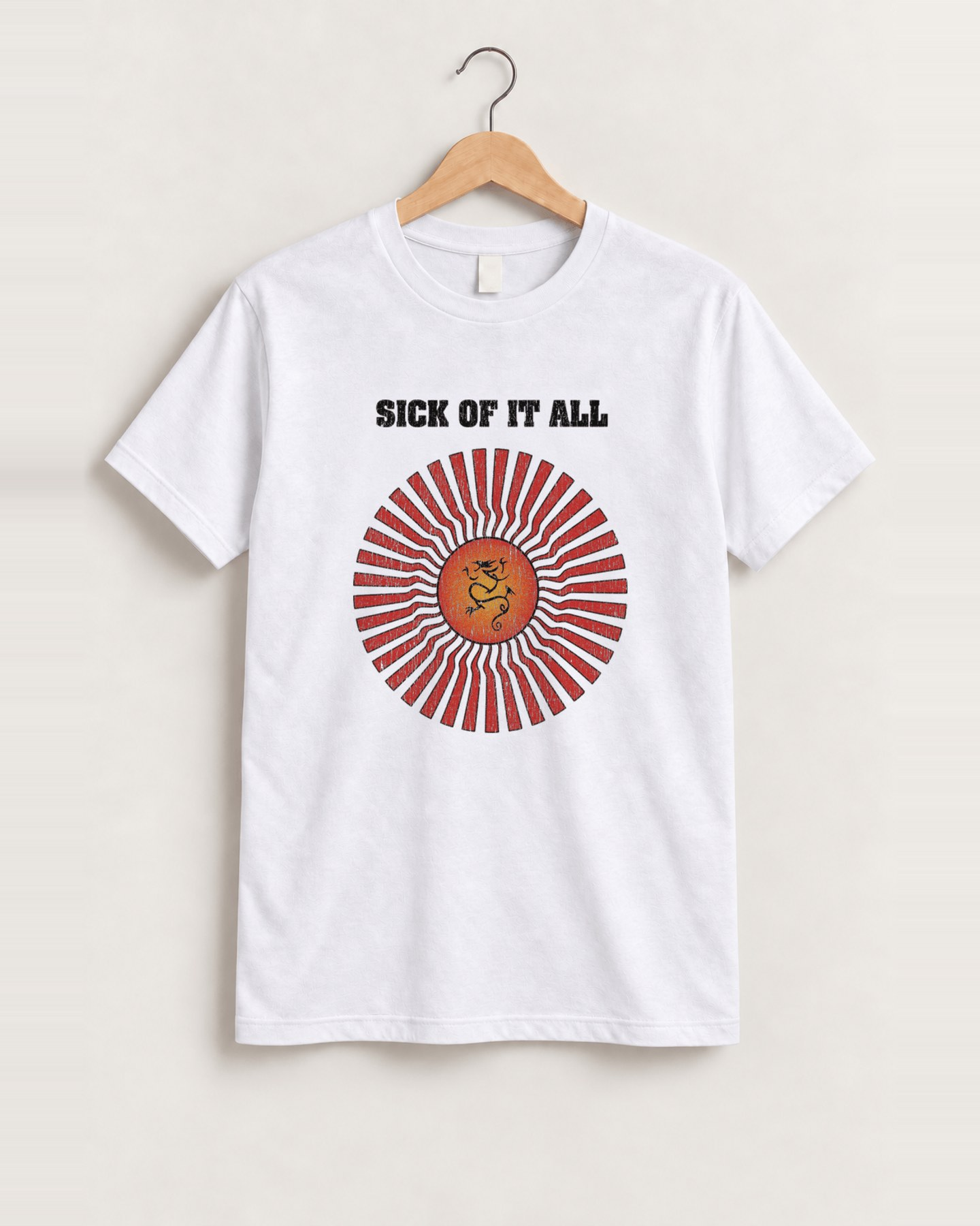 Sick of it all white tee front