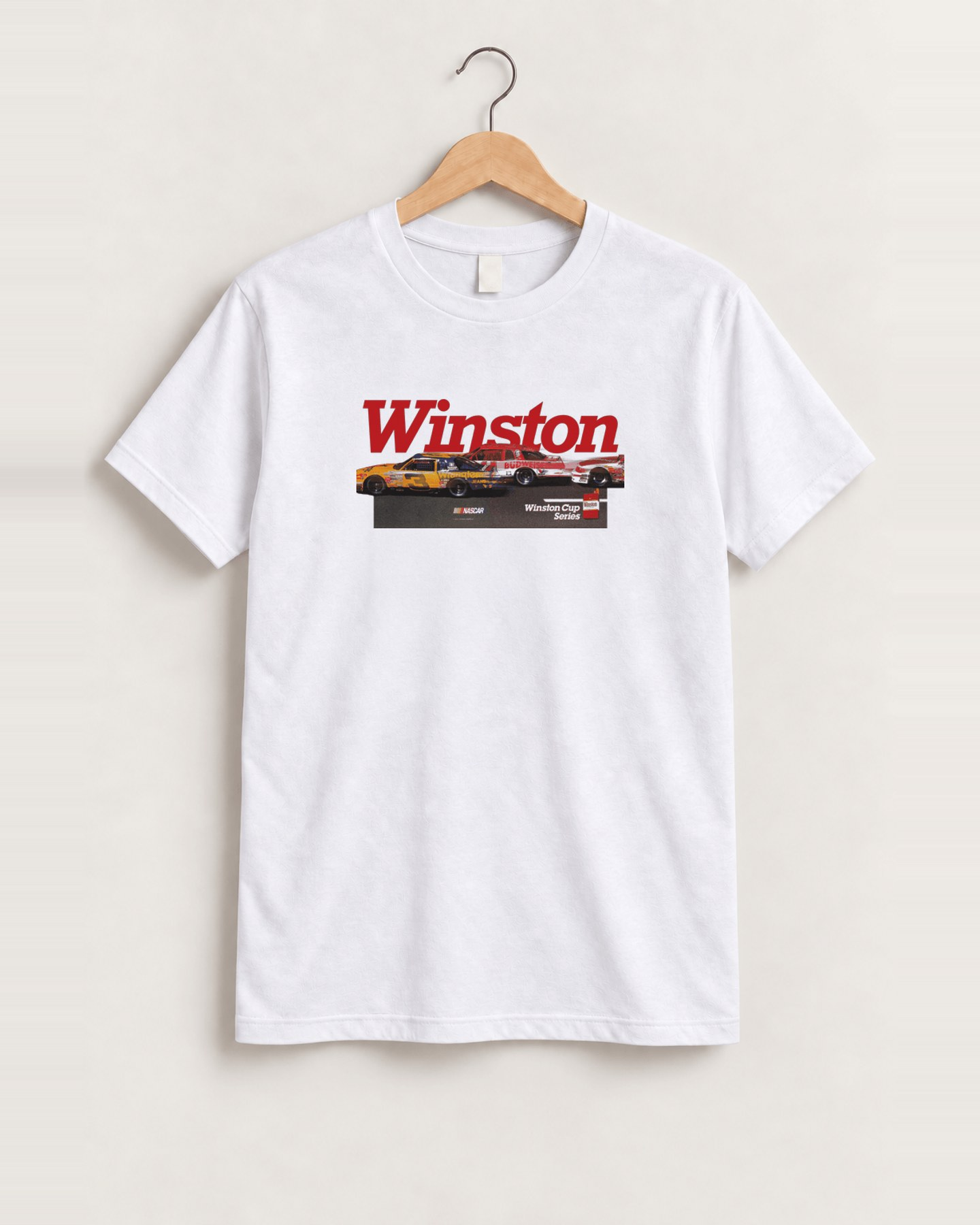 Winston 'nascar racing' 80s cut-off white tee front