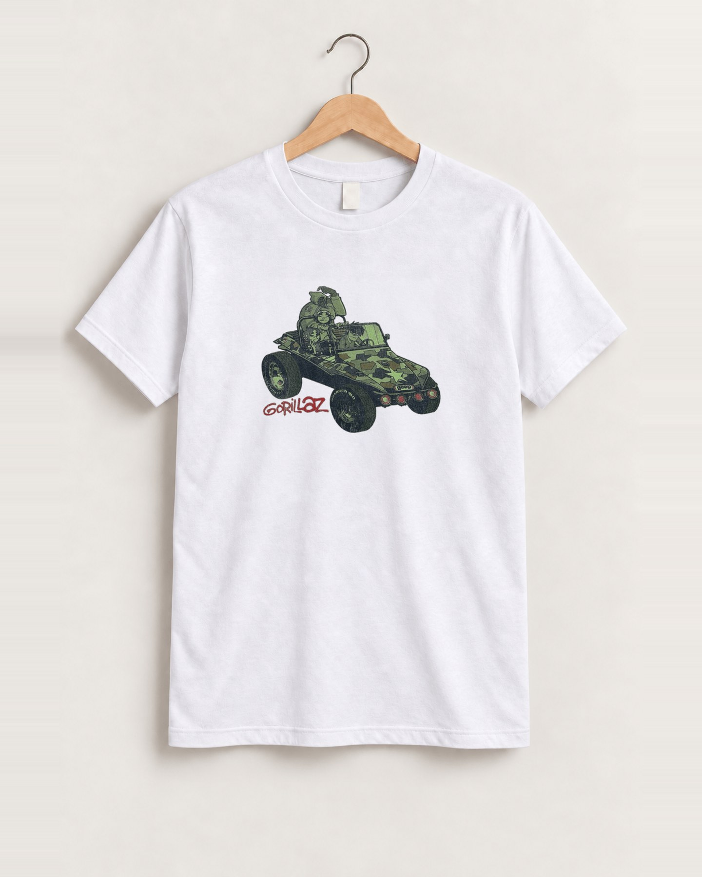 Gorillaz promo white tee front