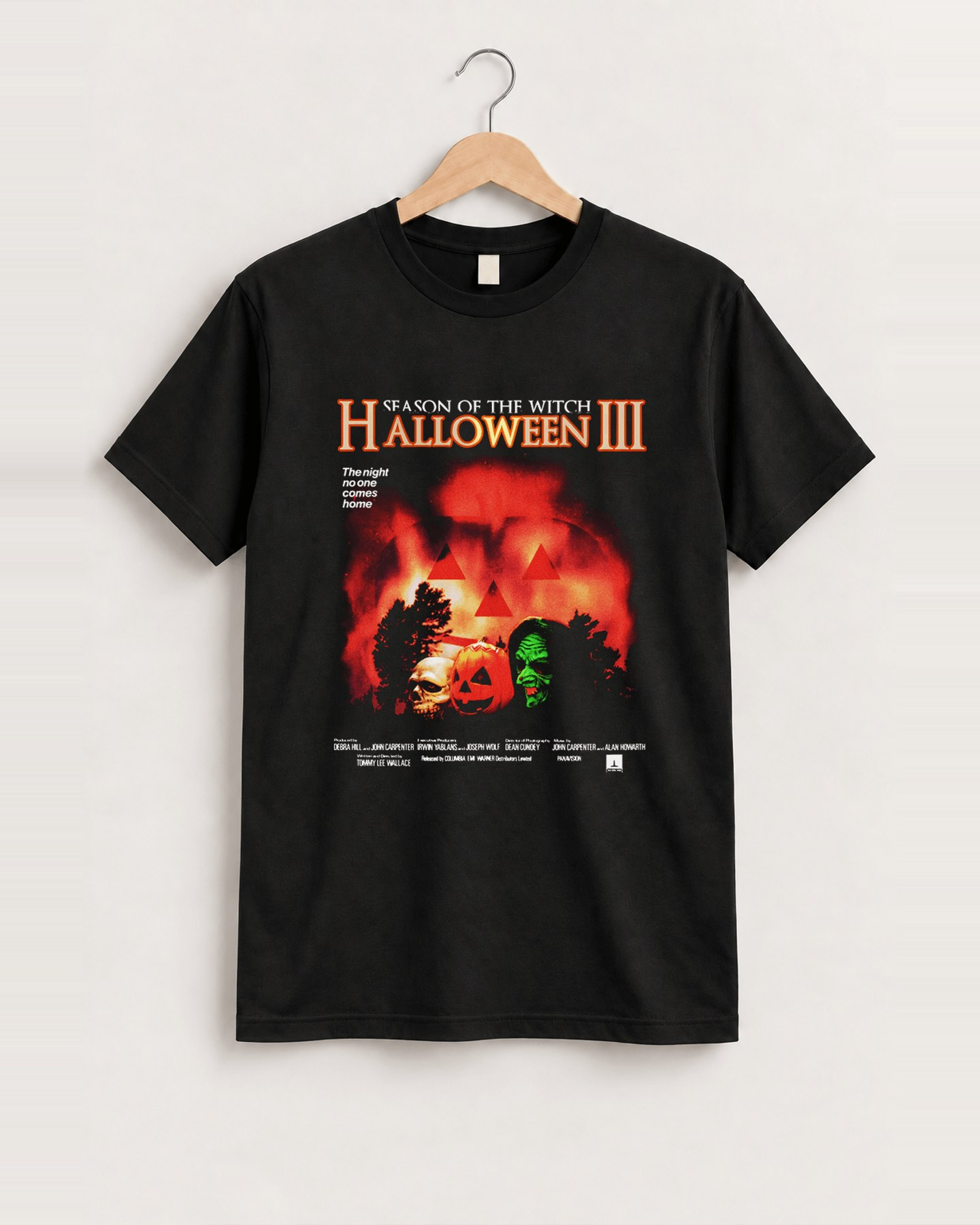 1982 Halloween 3 'season of the witch' promo vintage black tee front