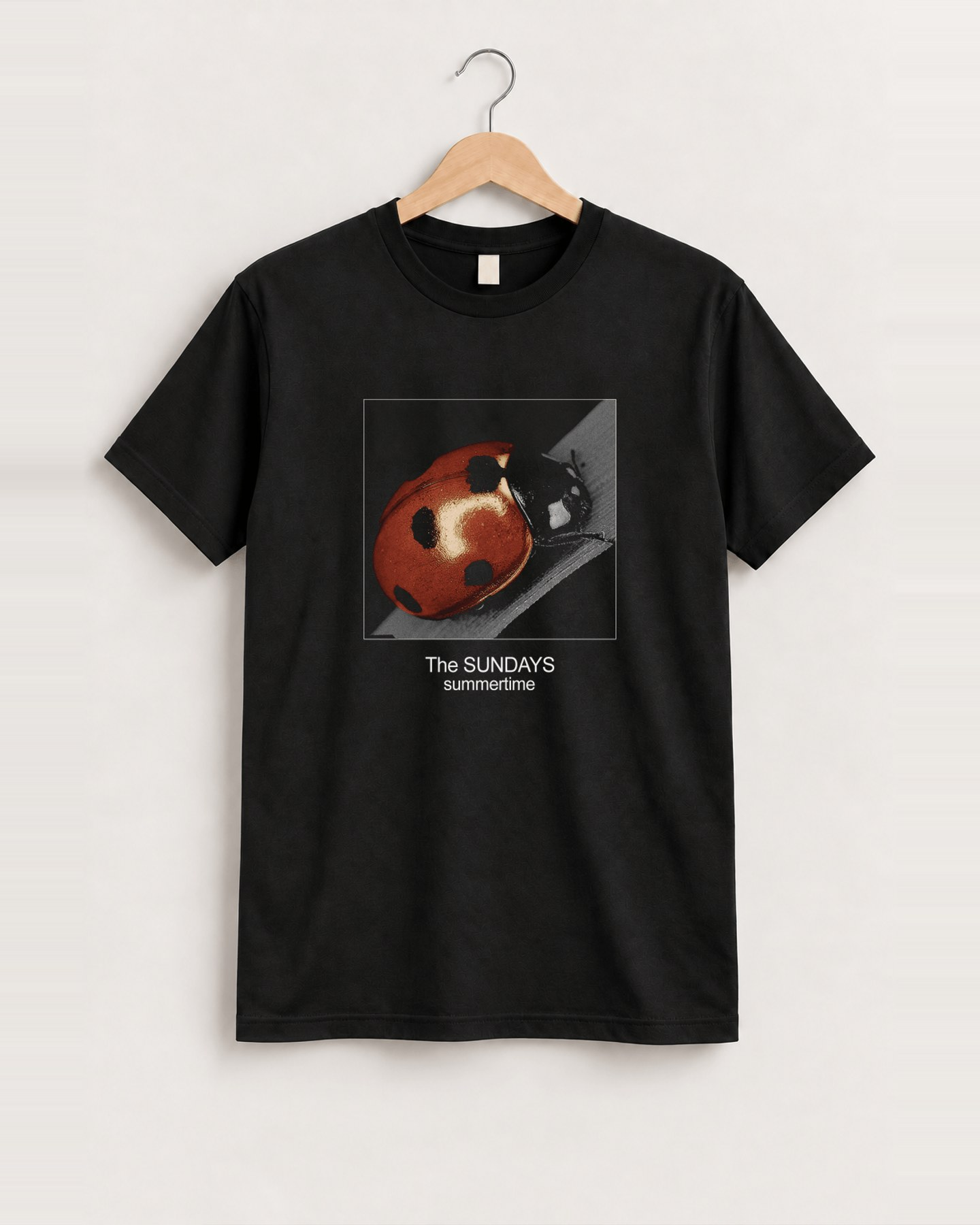 97 the sundays summertime ladybug black t-shirt front