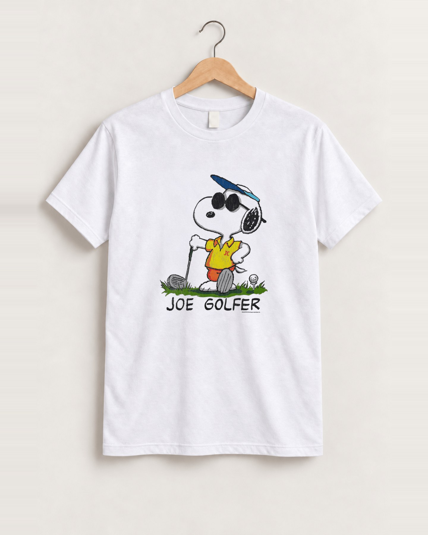 Joe golfer white tee front