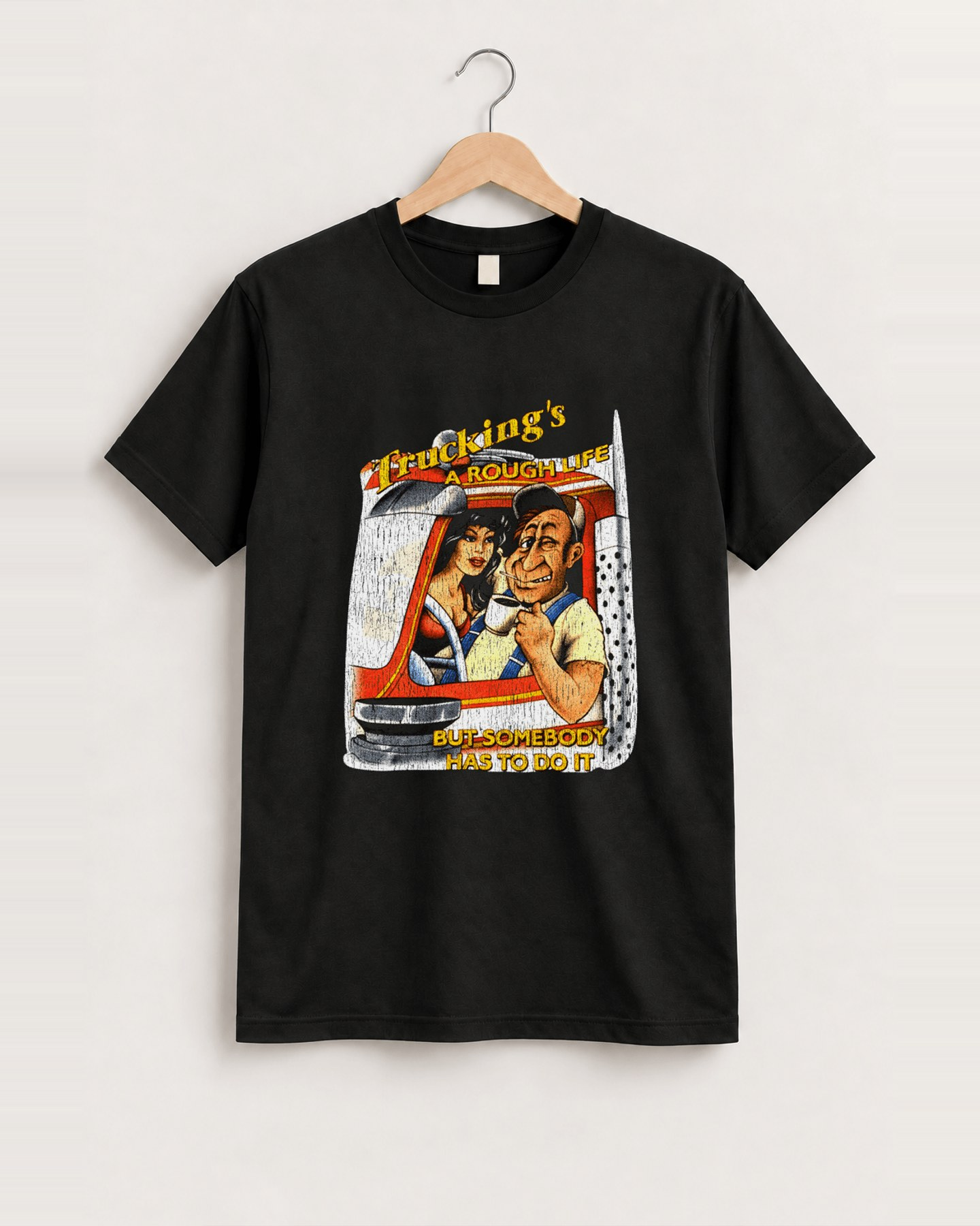 Trucking black tee front