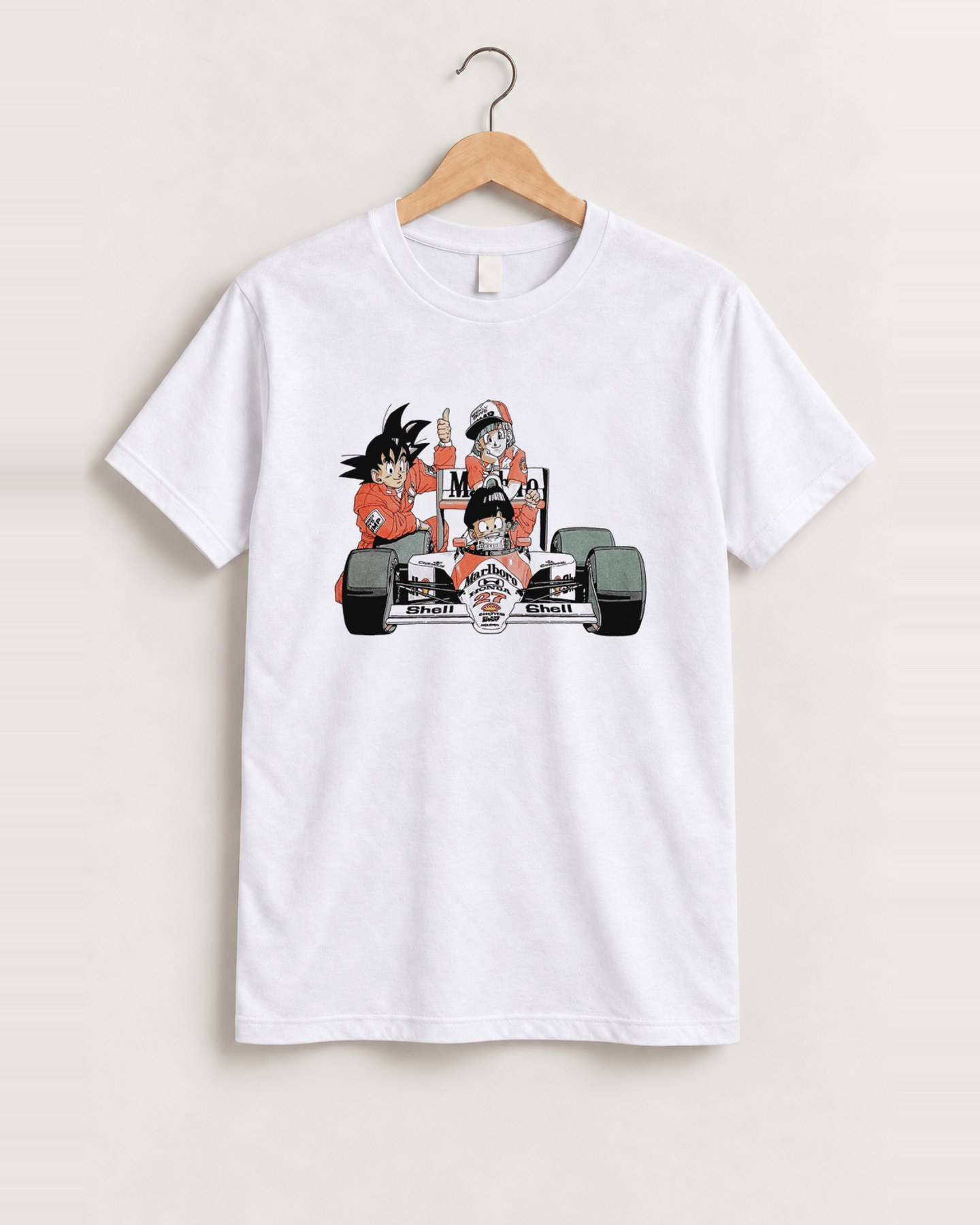 Dragon ball x marlboro white tee front