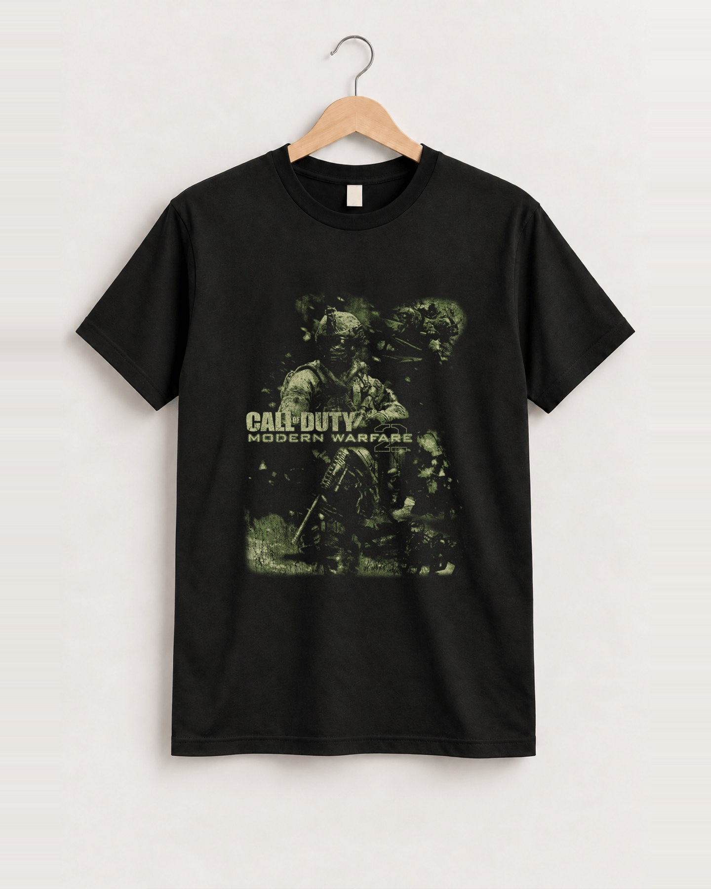 Modern warfare black tshirt front