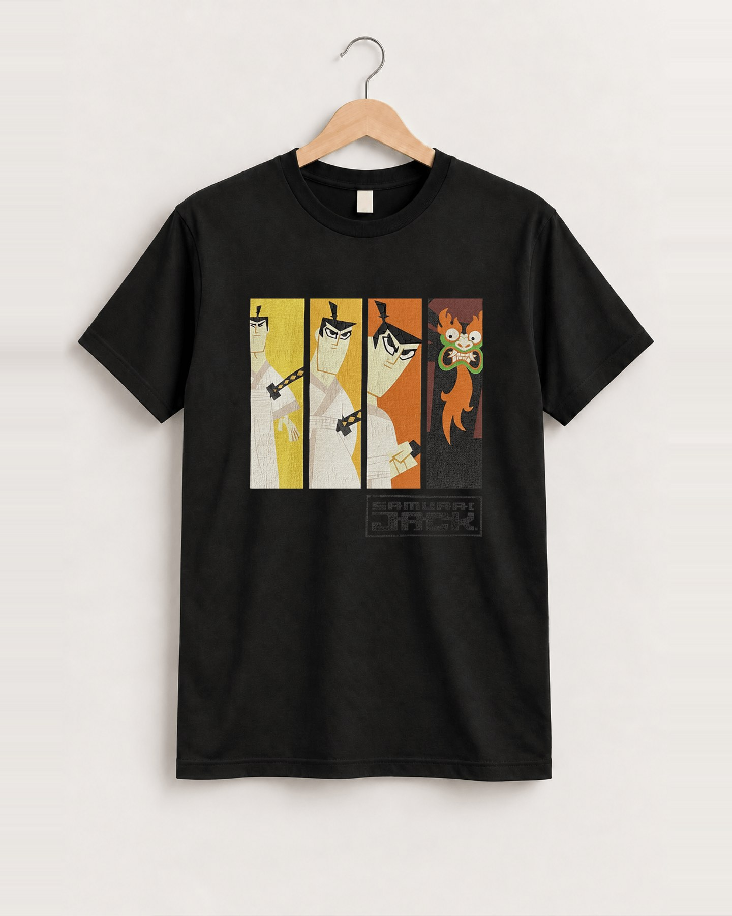 Samurai jack black t-shirt front