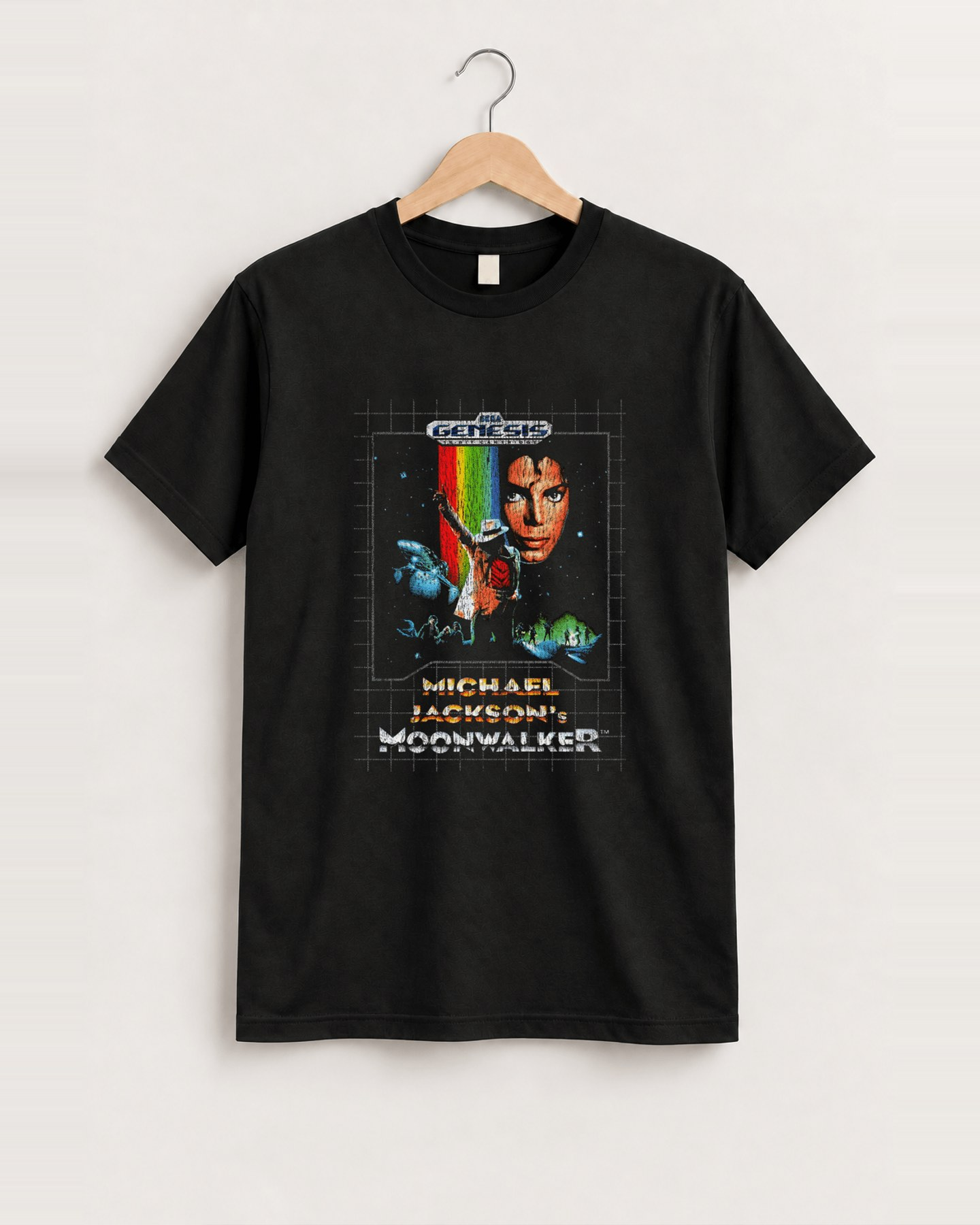 Sega genesis michael jackson black tee front