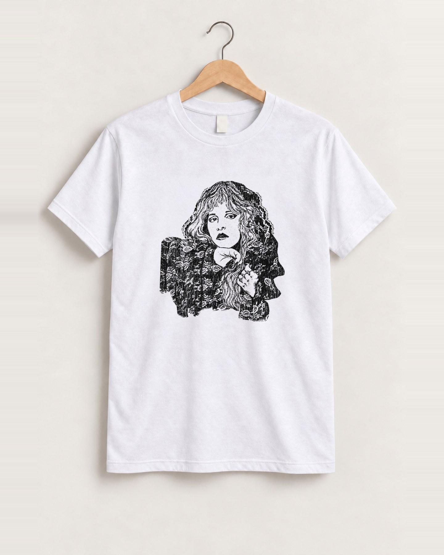 90's stevie nicks vintage white t-shirt front