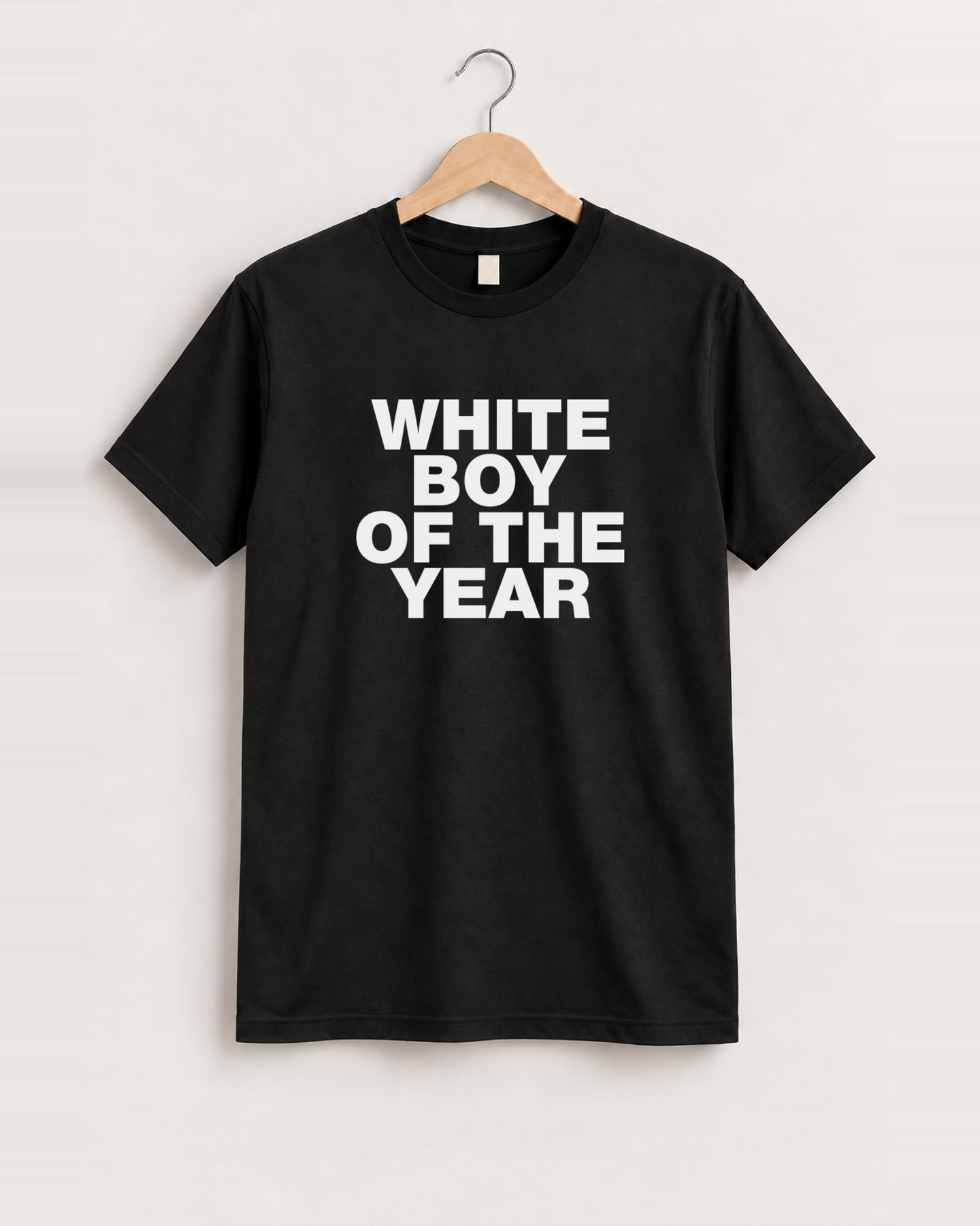 'White Boy Of The Year' Heavy Black Tee, approved scene front [FG-56fd6312f40b]