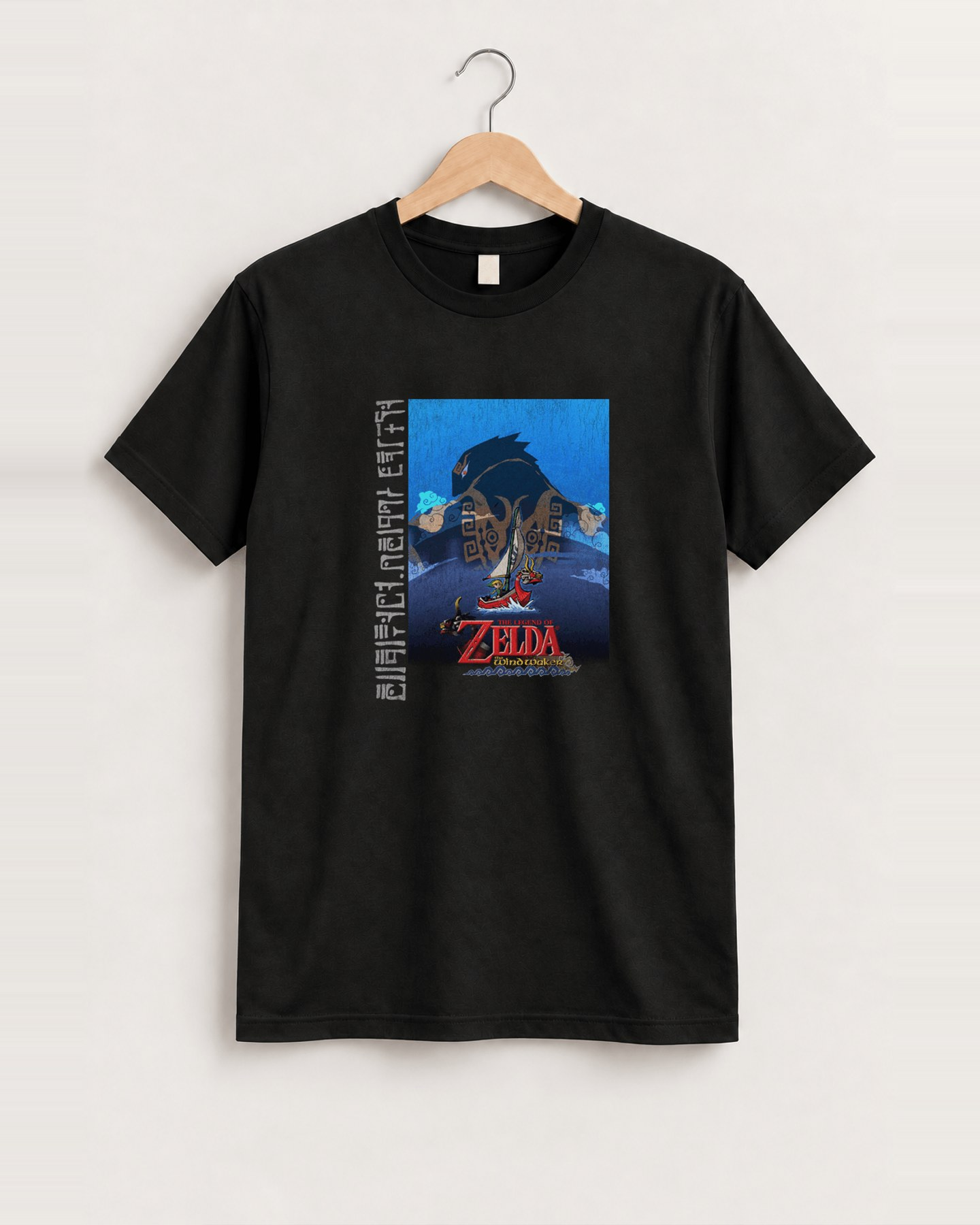 2002 The legend of zelda the windwaker black tee front