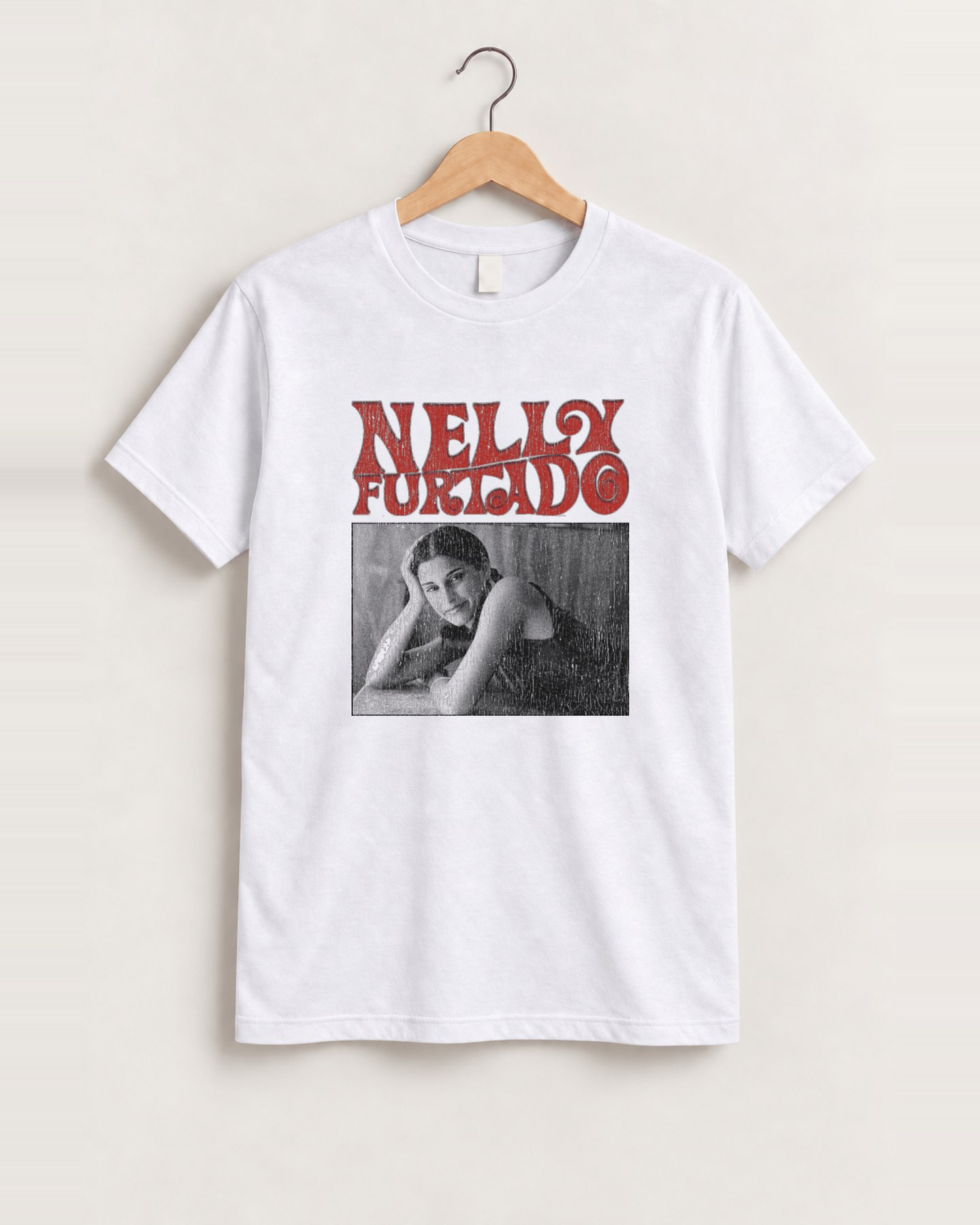 Nelly furtado vintage white tee - as worn by rose from blackpink front
