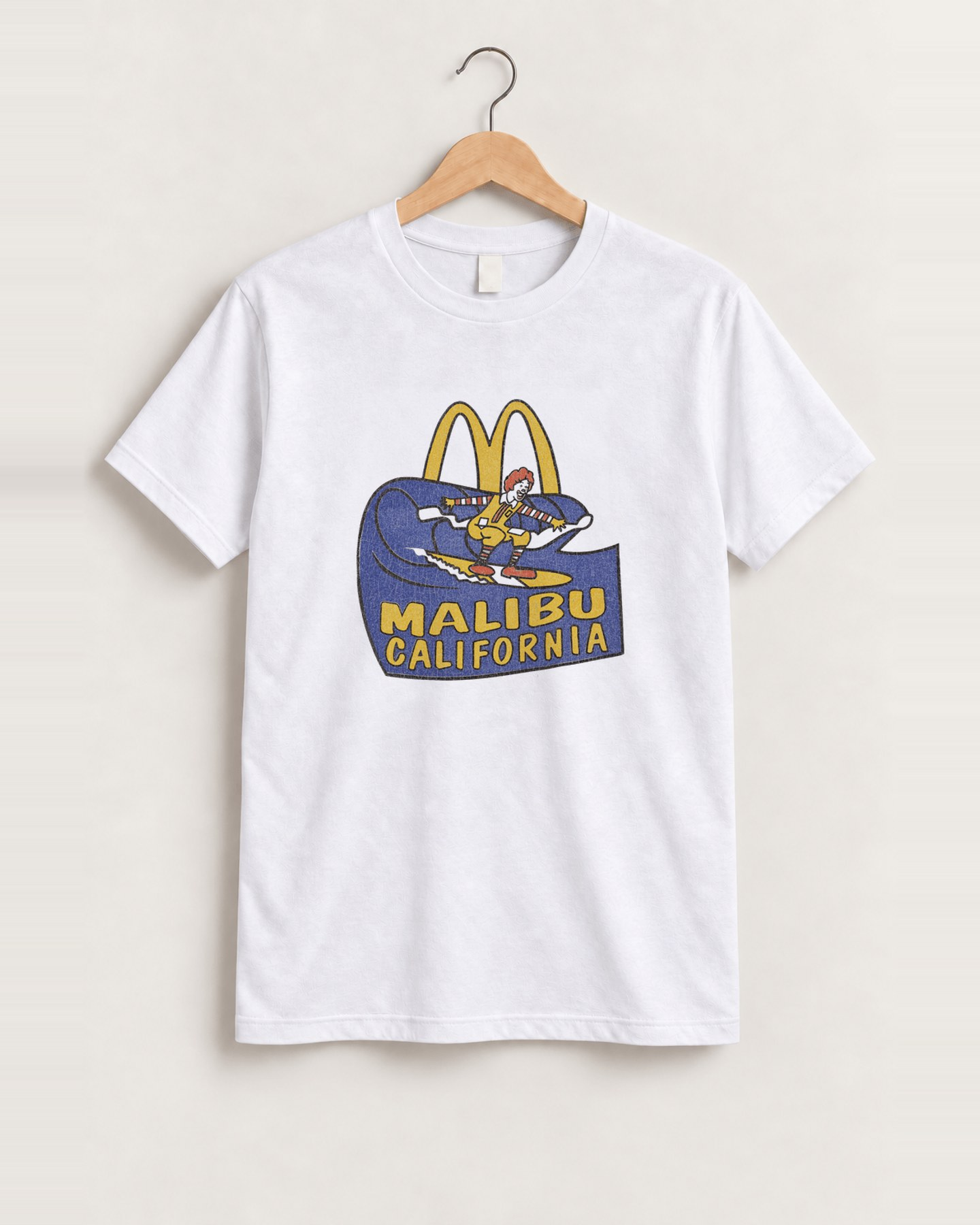 Mcdonalds malibu california rare womens white tee front