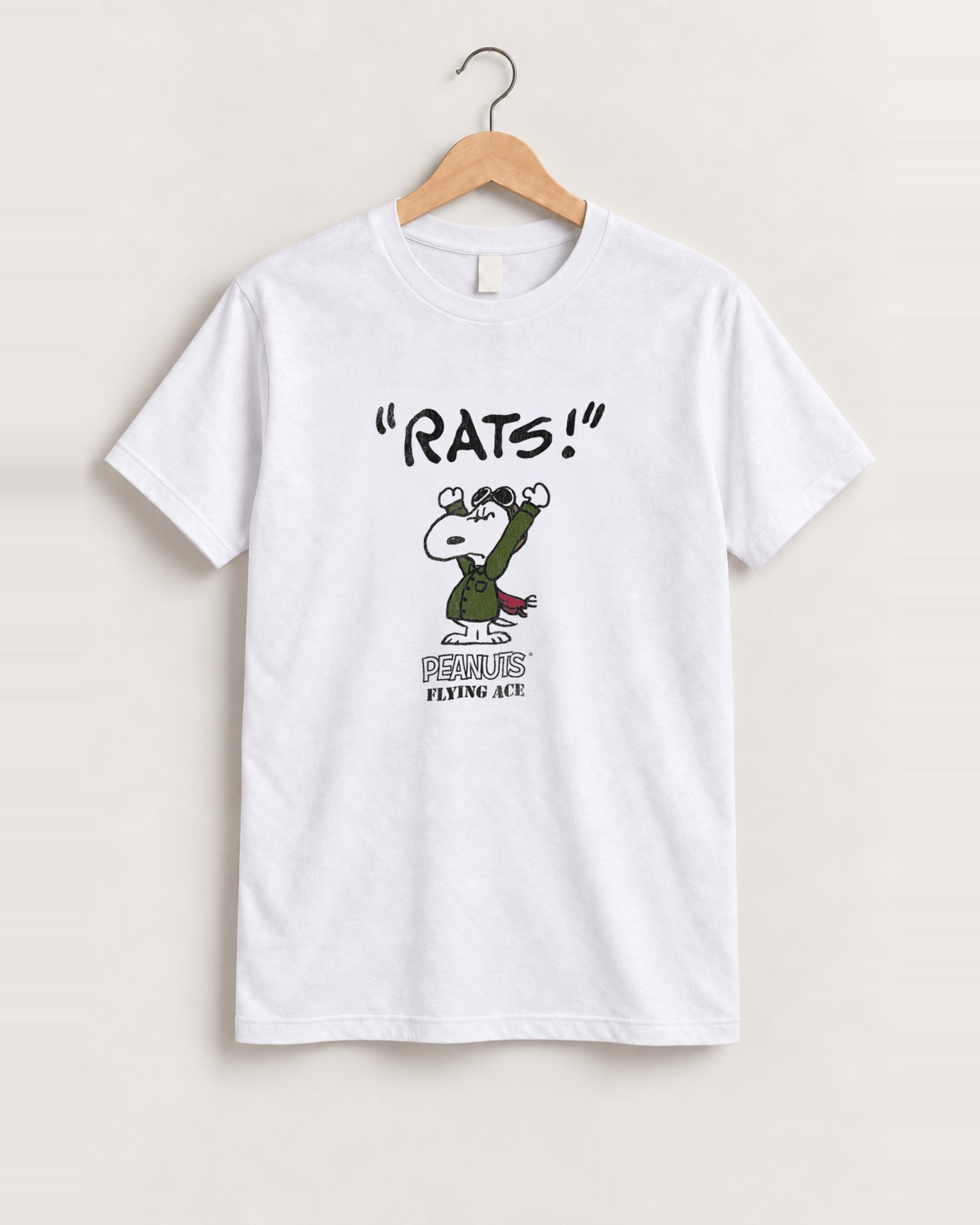 Peanuts flying ace rats! white tee front