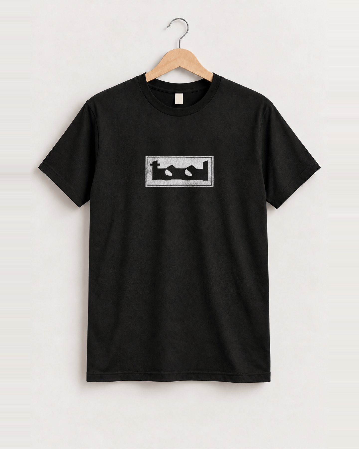 Y2k tool flaming eye black tee front