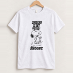 60s rare snoopy jogging is my thing white tee front