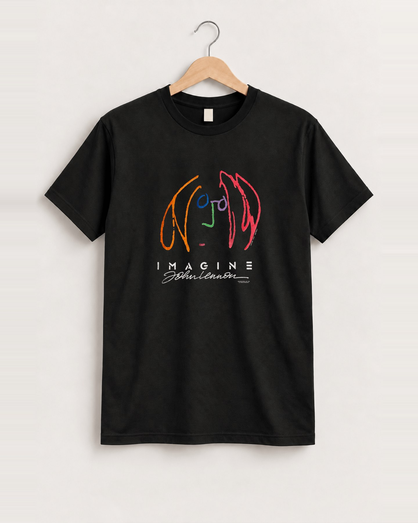 John lennon imagine black tee front