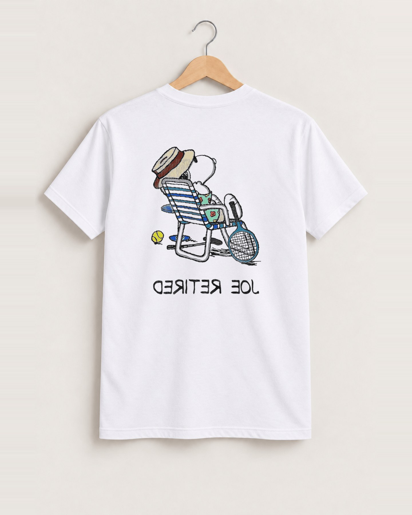Snoopy joe retired white tee back