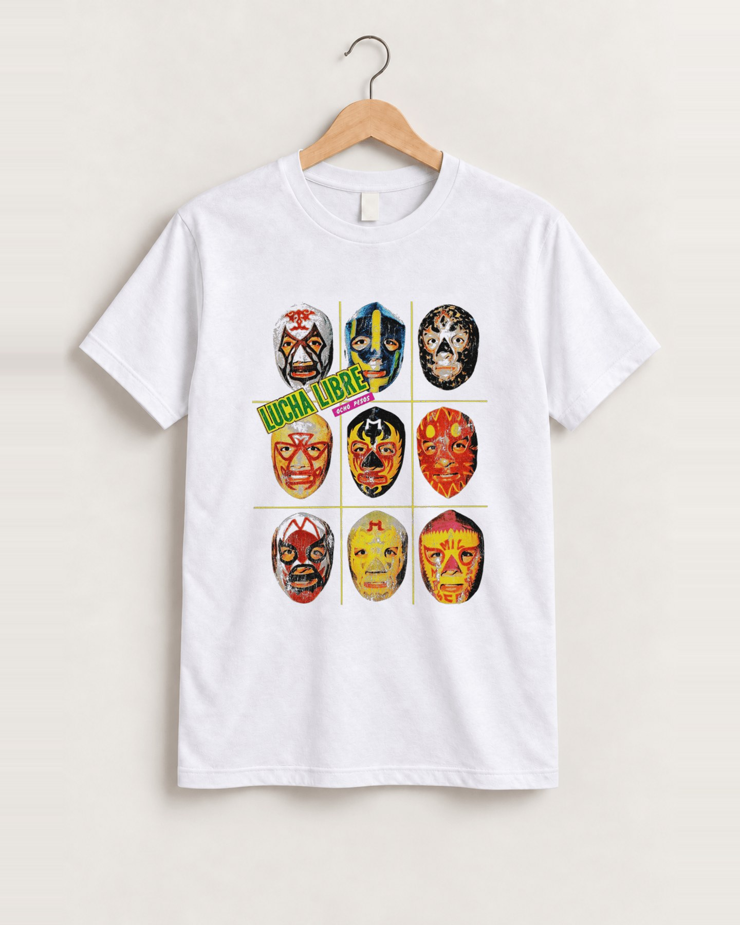 Lucha libre white t-shirt front