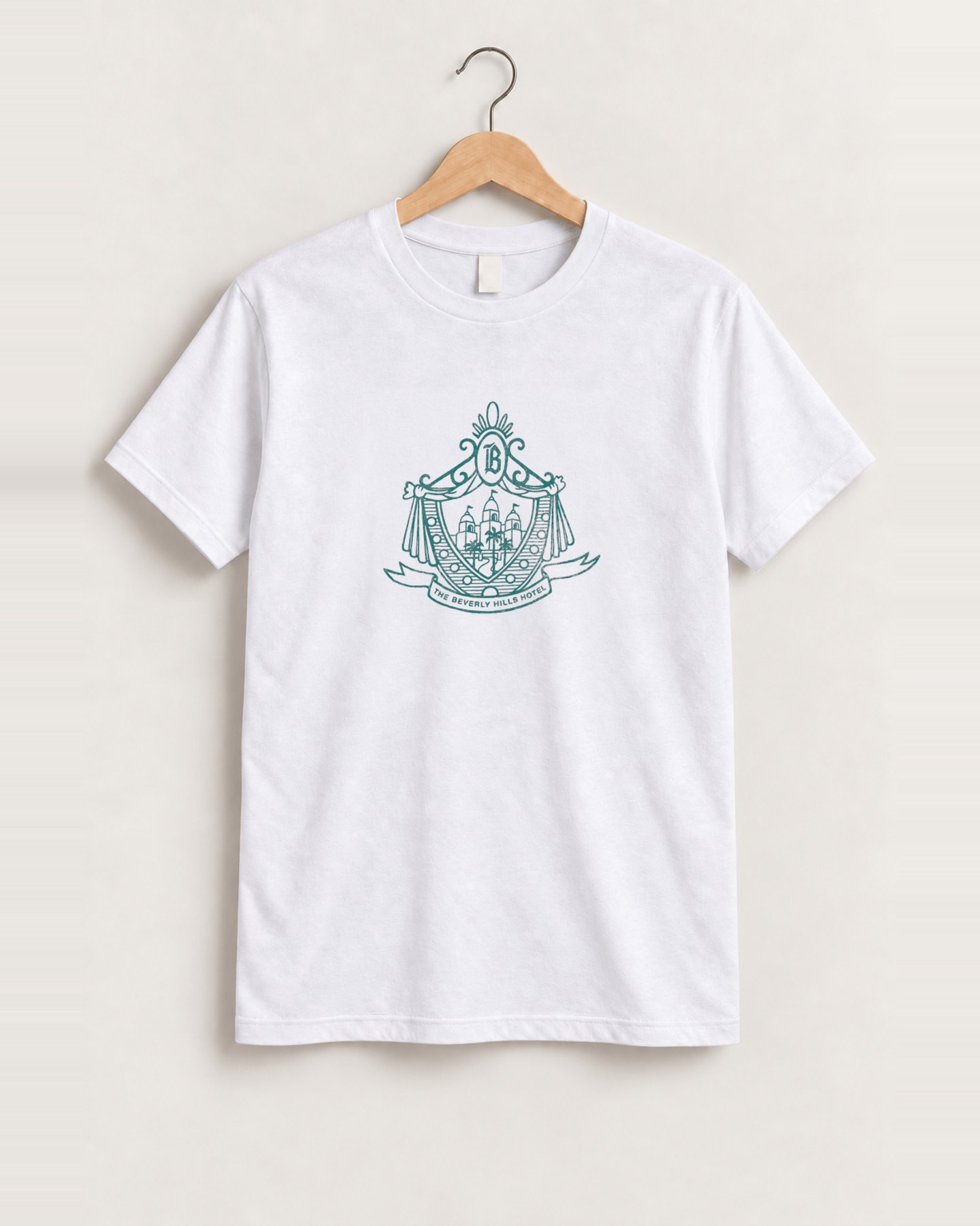 The beverley hills & bungalows white tee front