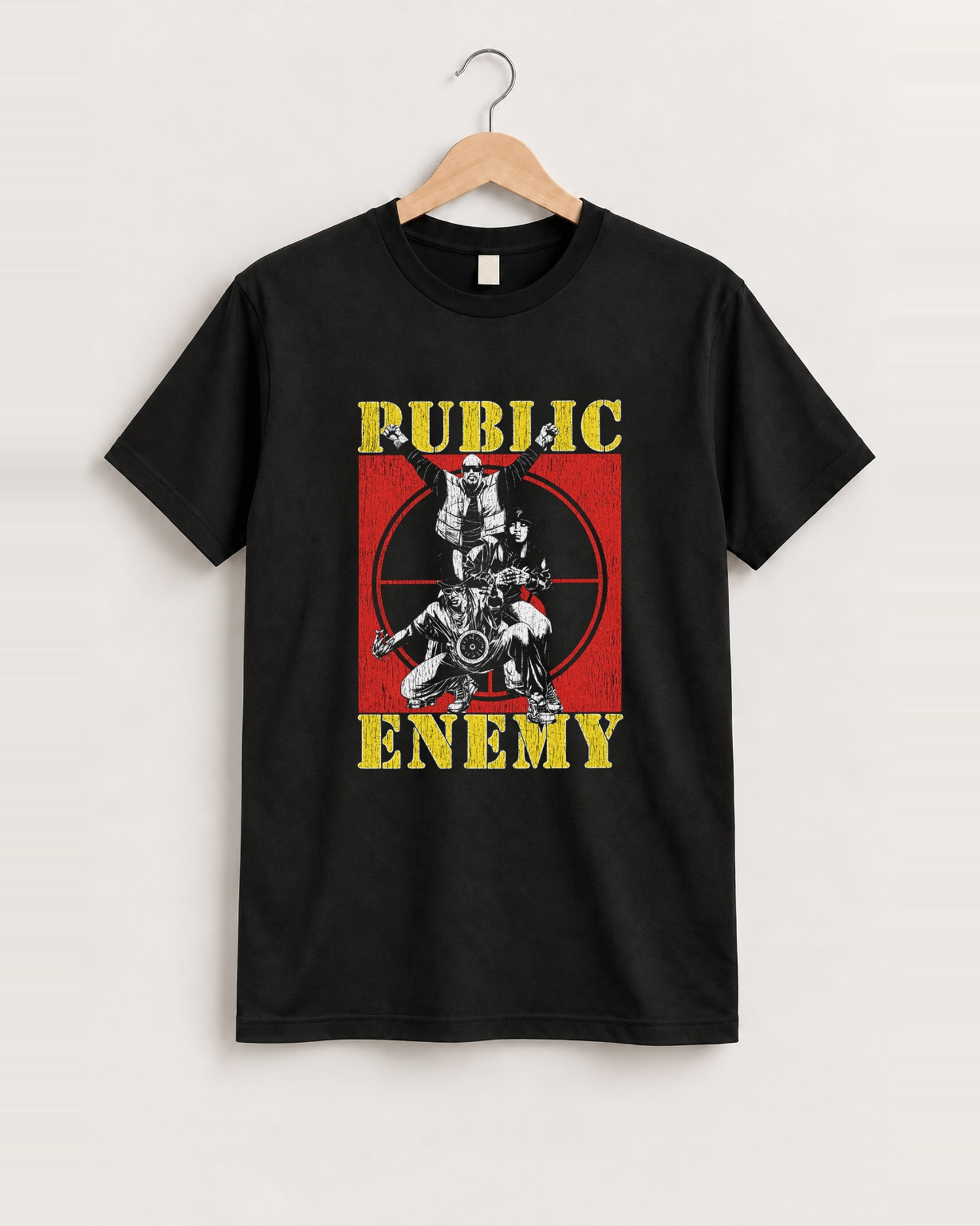 Public enemy promo black tee front
