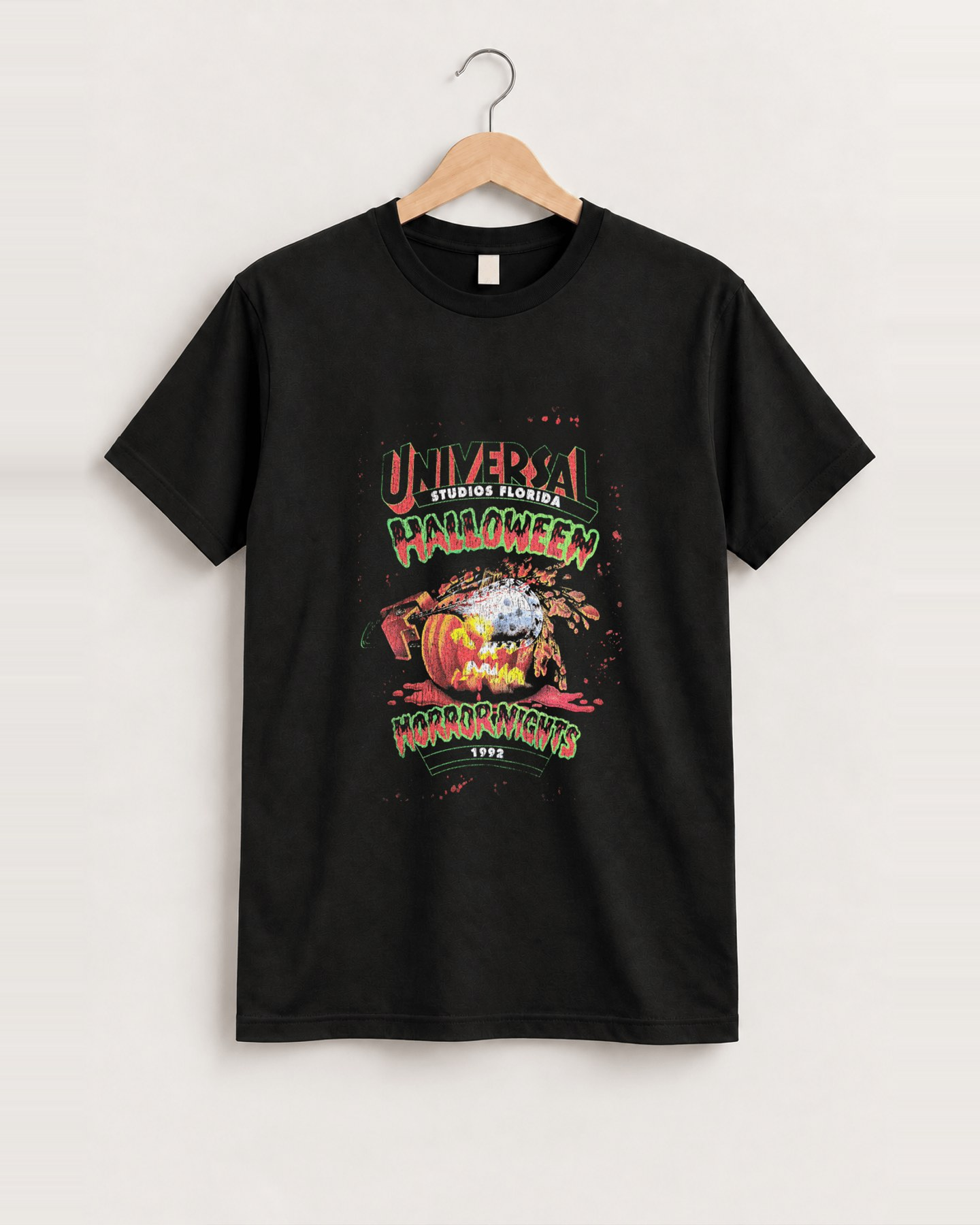 '92 halloween horror nights vintage black t-shirt front