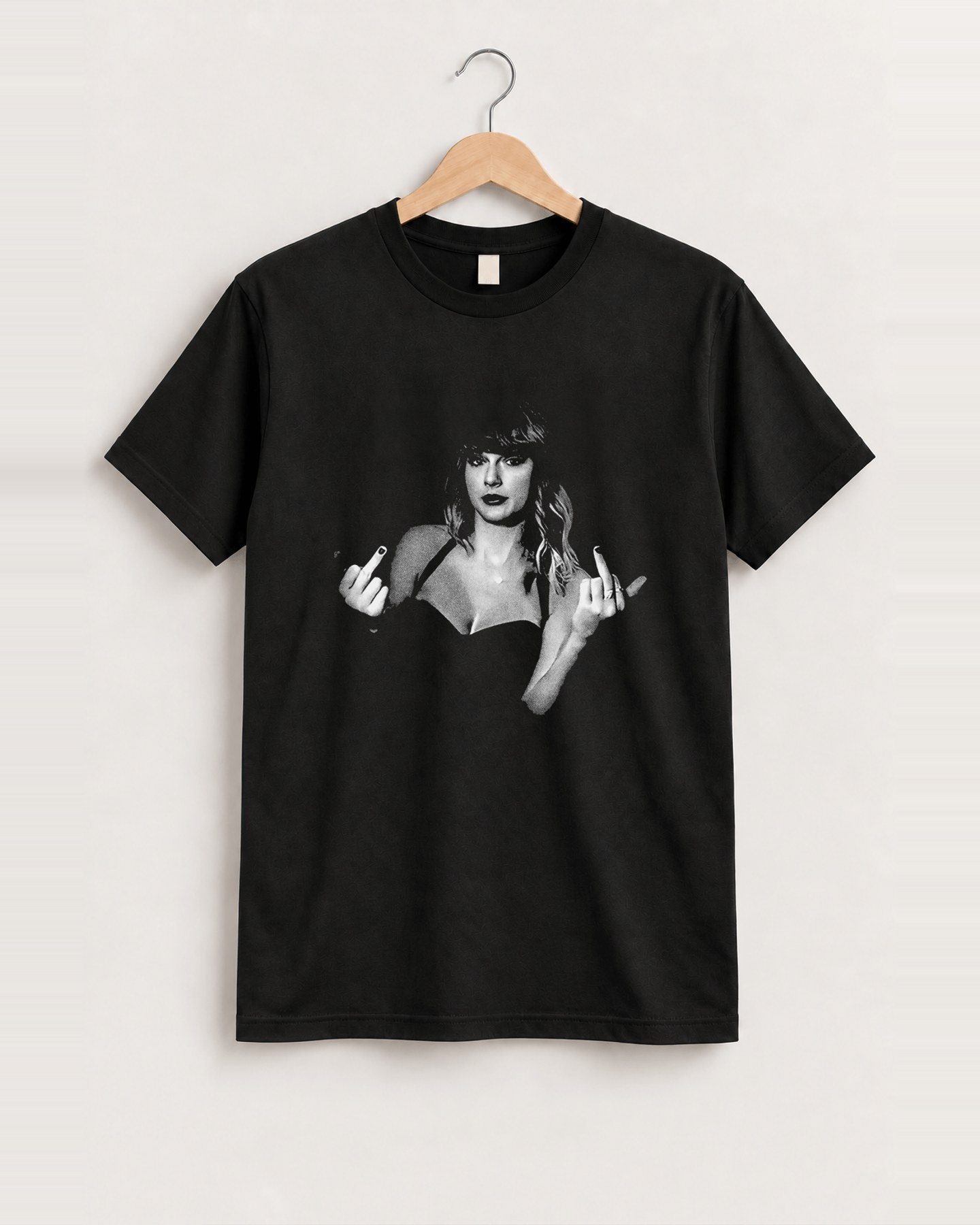 Up Yours Heavyweight Black T-Shirt, approved scene front [FG-68fab585b90d]