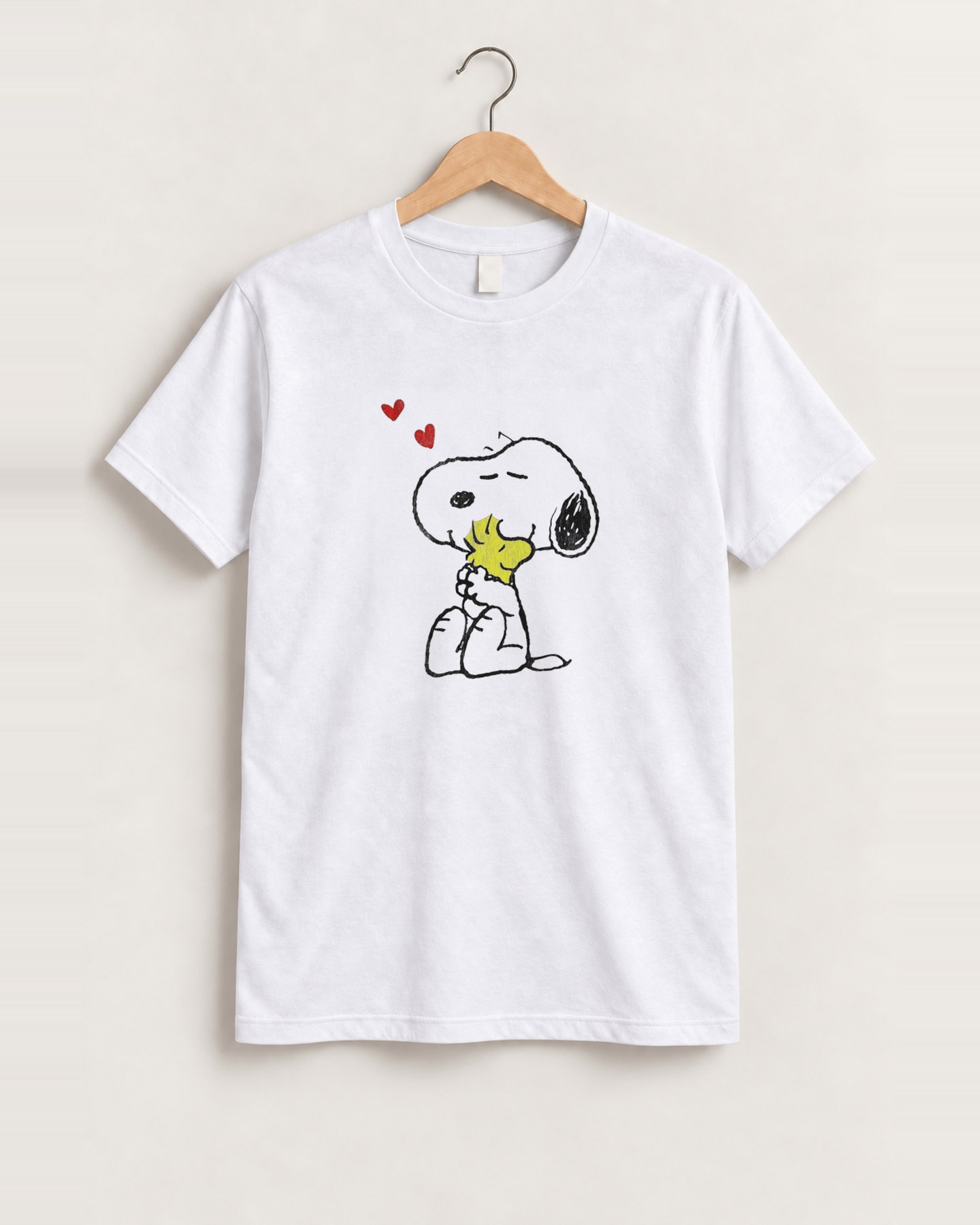 Snoopy woodstock valentine white tee front