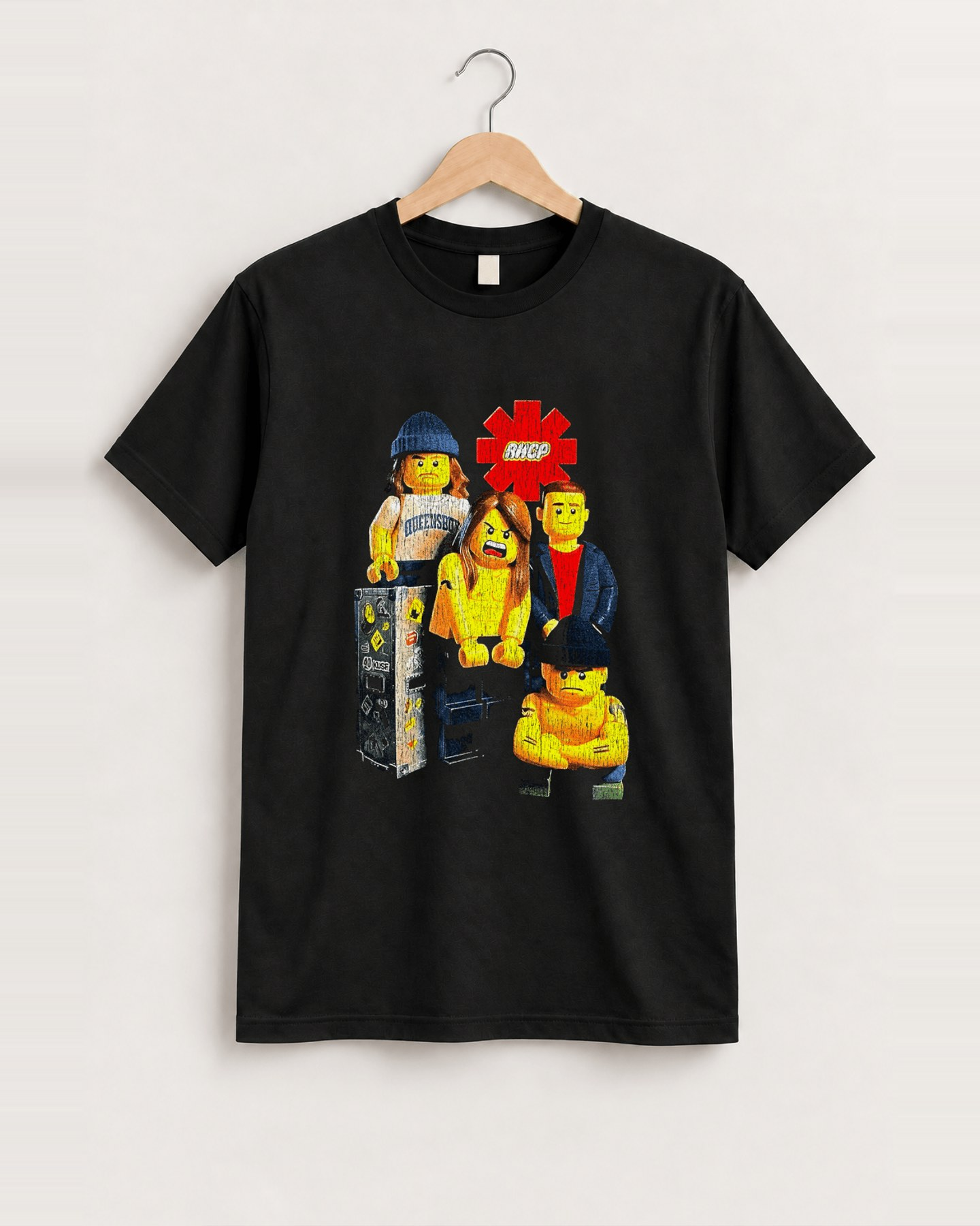 Rhcp x legos vintage black t-shirt front