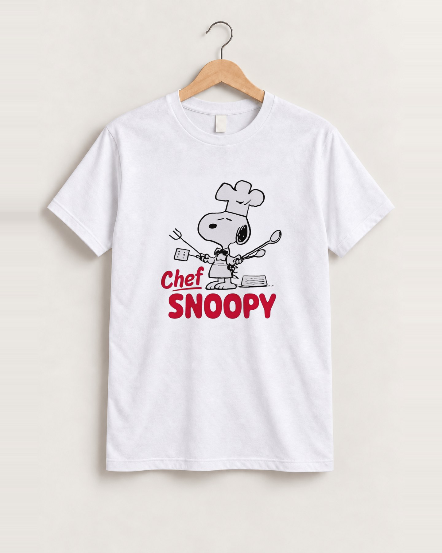 Chef snoopy white tee front