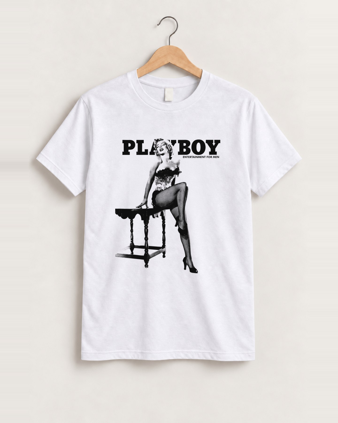 Playboy 1953 cover 'marilyn' white t-shirt front