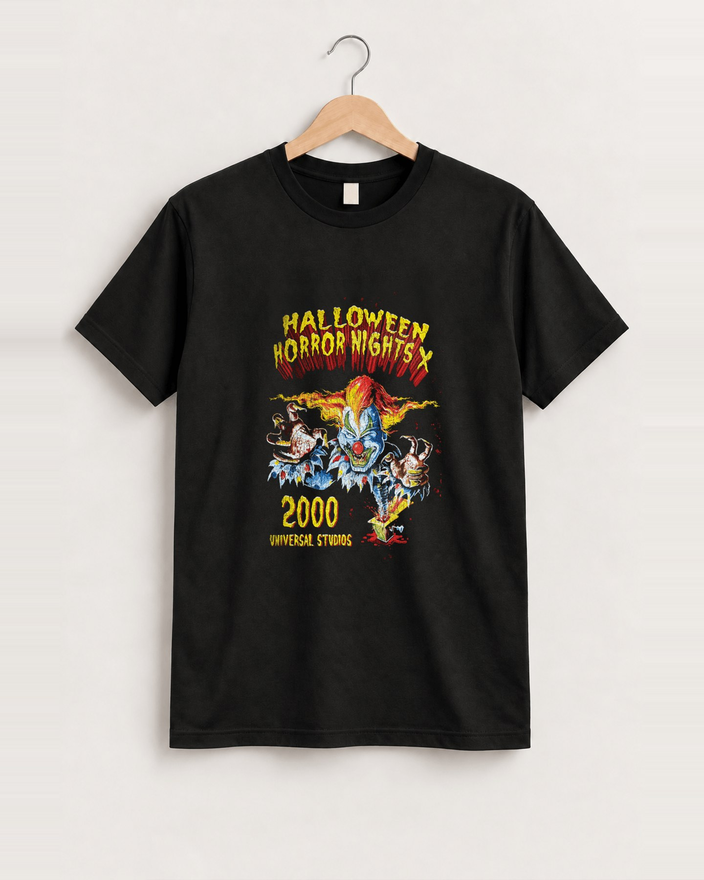 '00 halloween horror nights vintage black t-shirt front