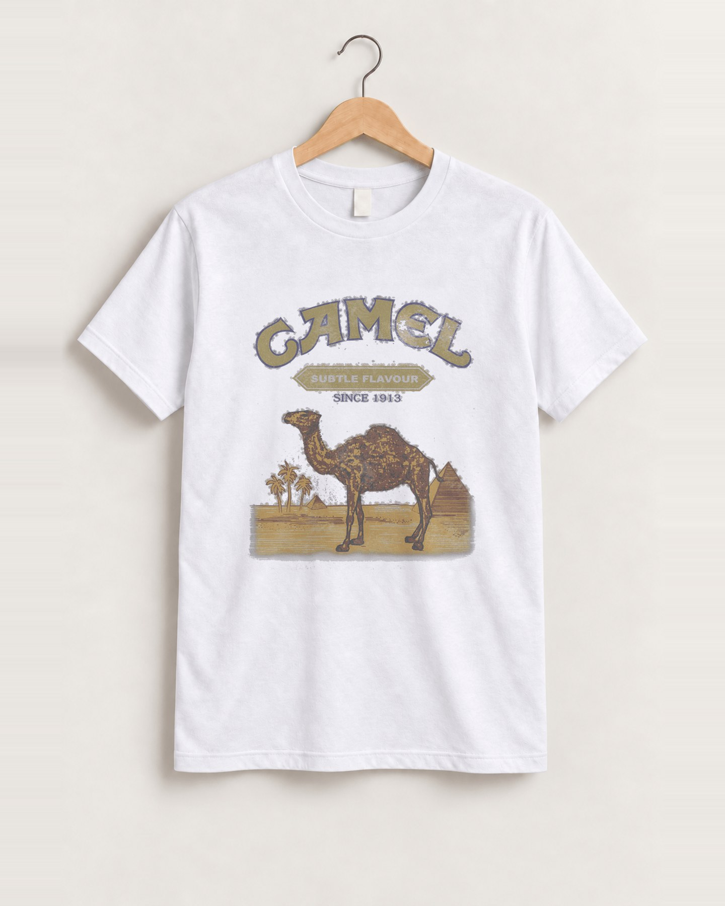Camel 1993 vintage white t-shirt front