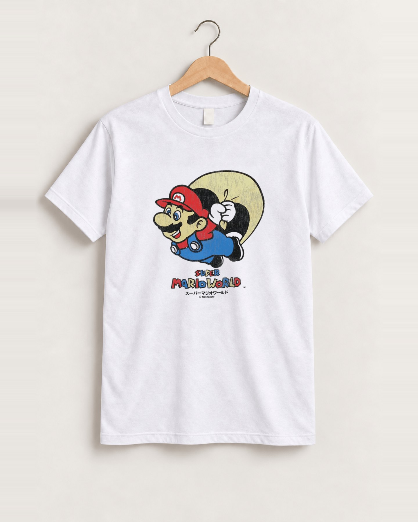 1990 Super mario world white tee front