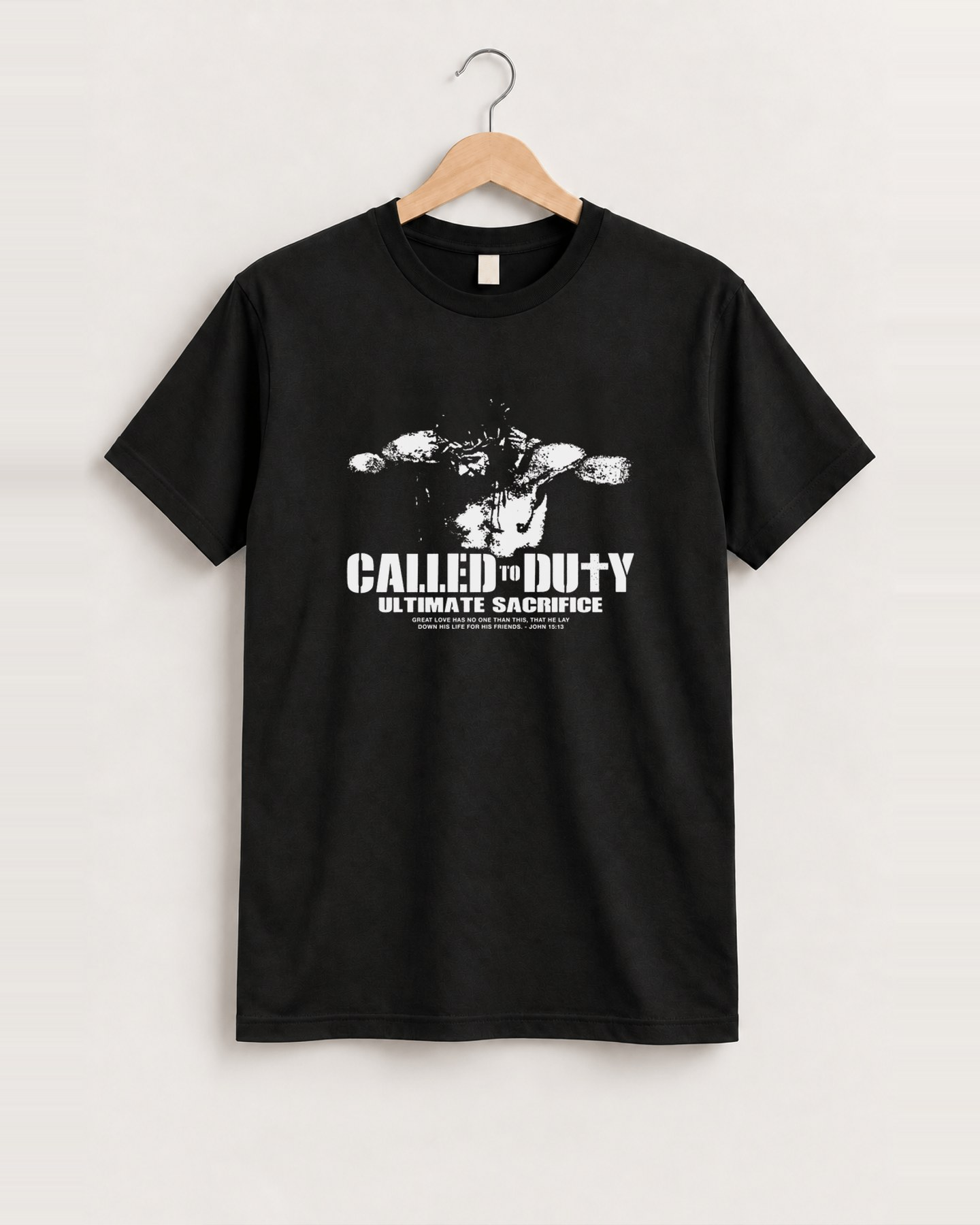 Called to duty parody vintage black t-shirt front