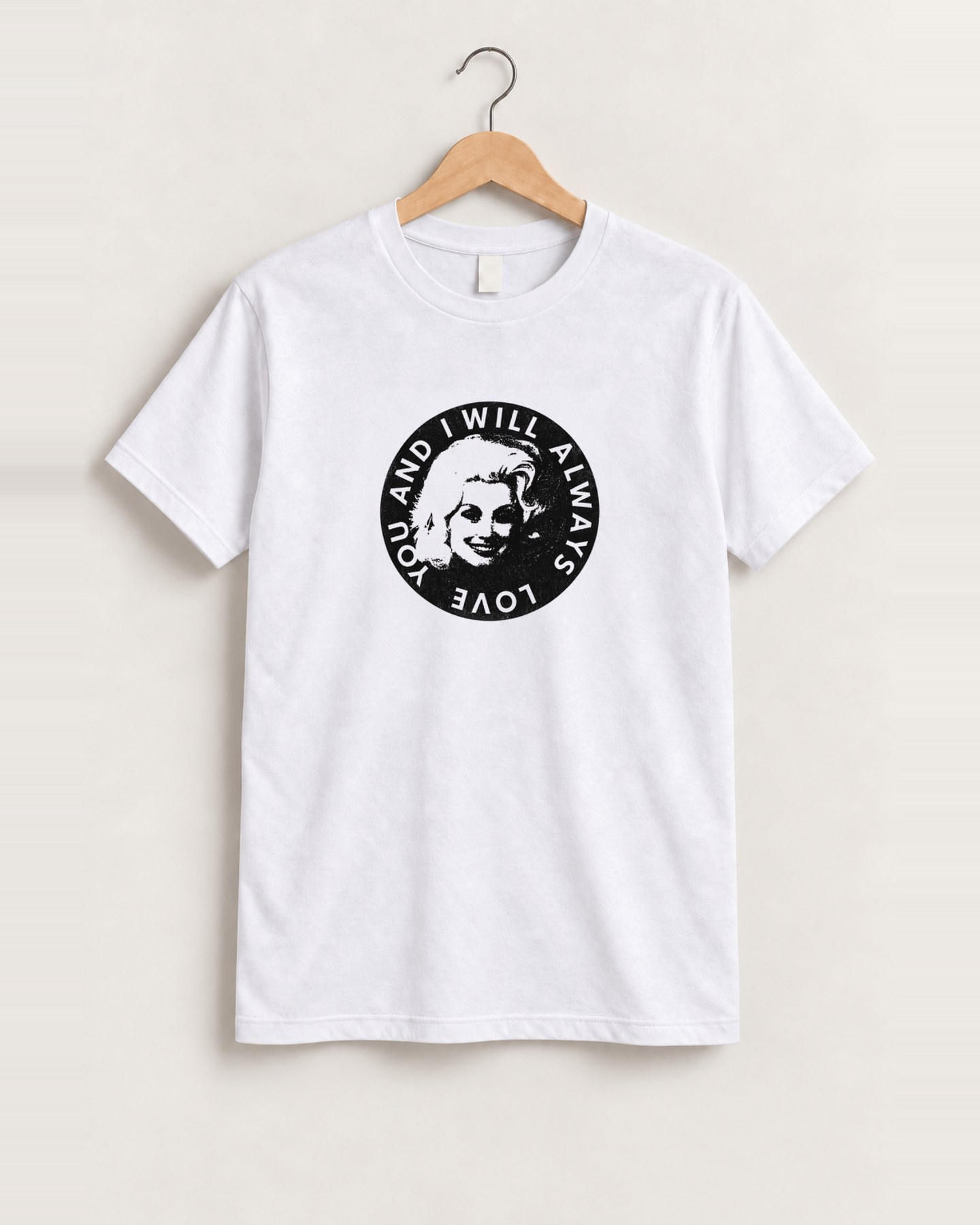 Dolly i will always love you white tee front
