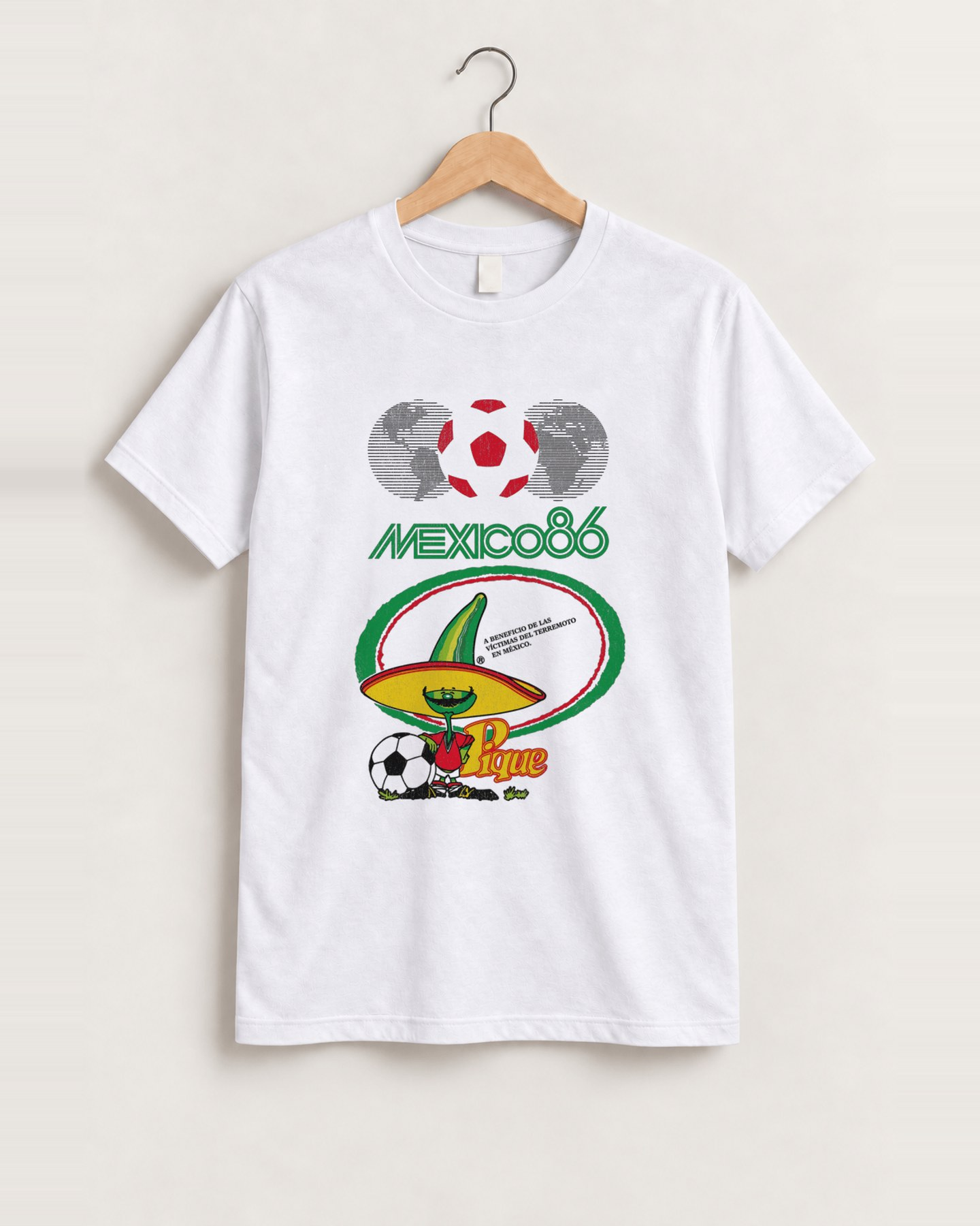 86 mexico world cup pique white tee front