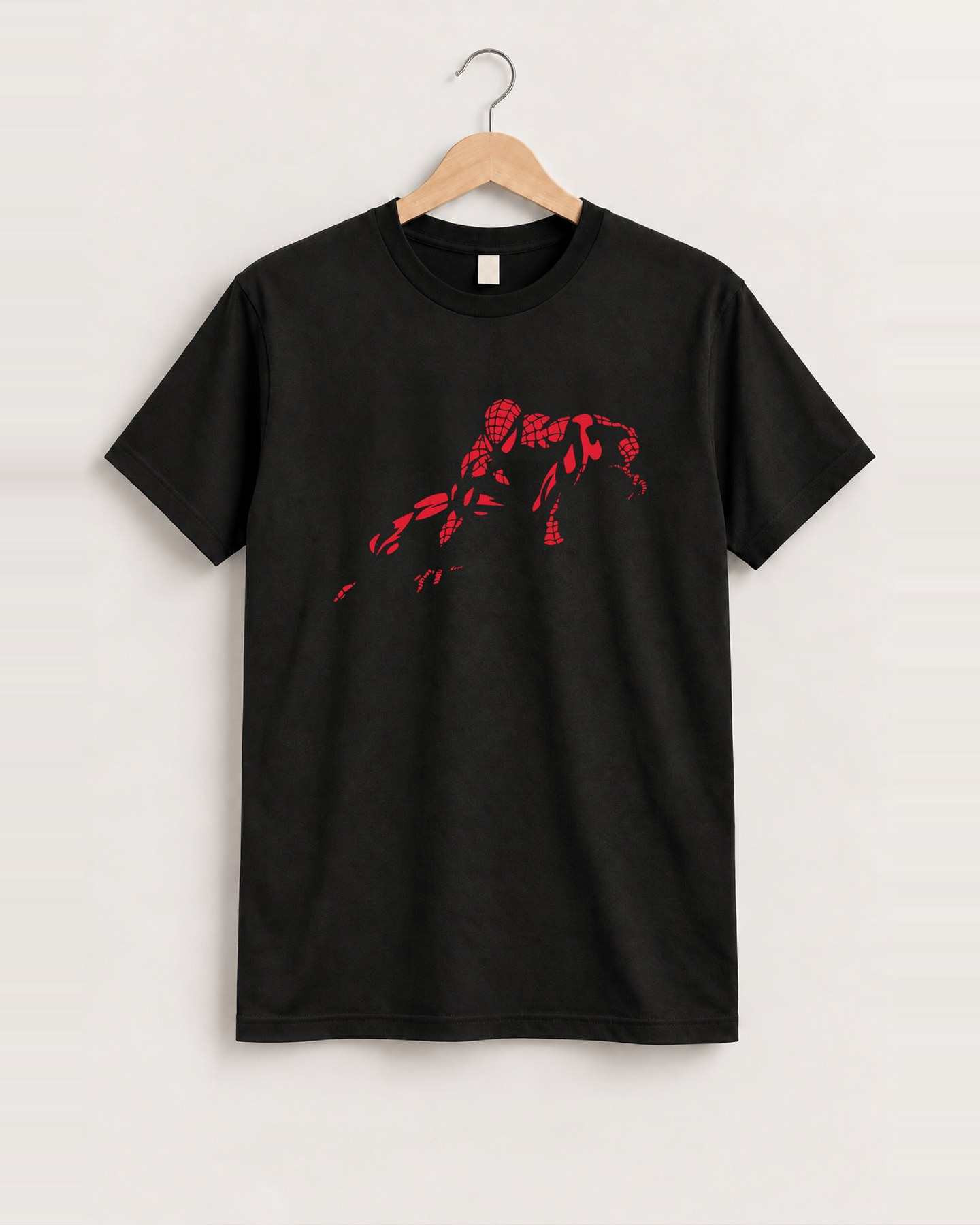Spider 'crouch' man vintage black tee front
