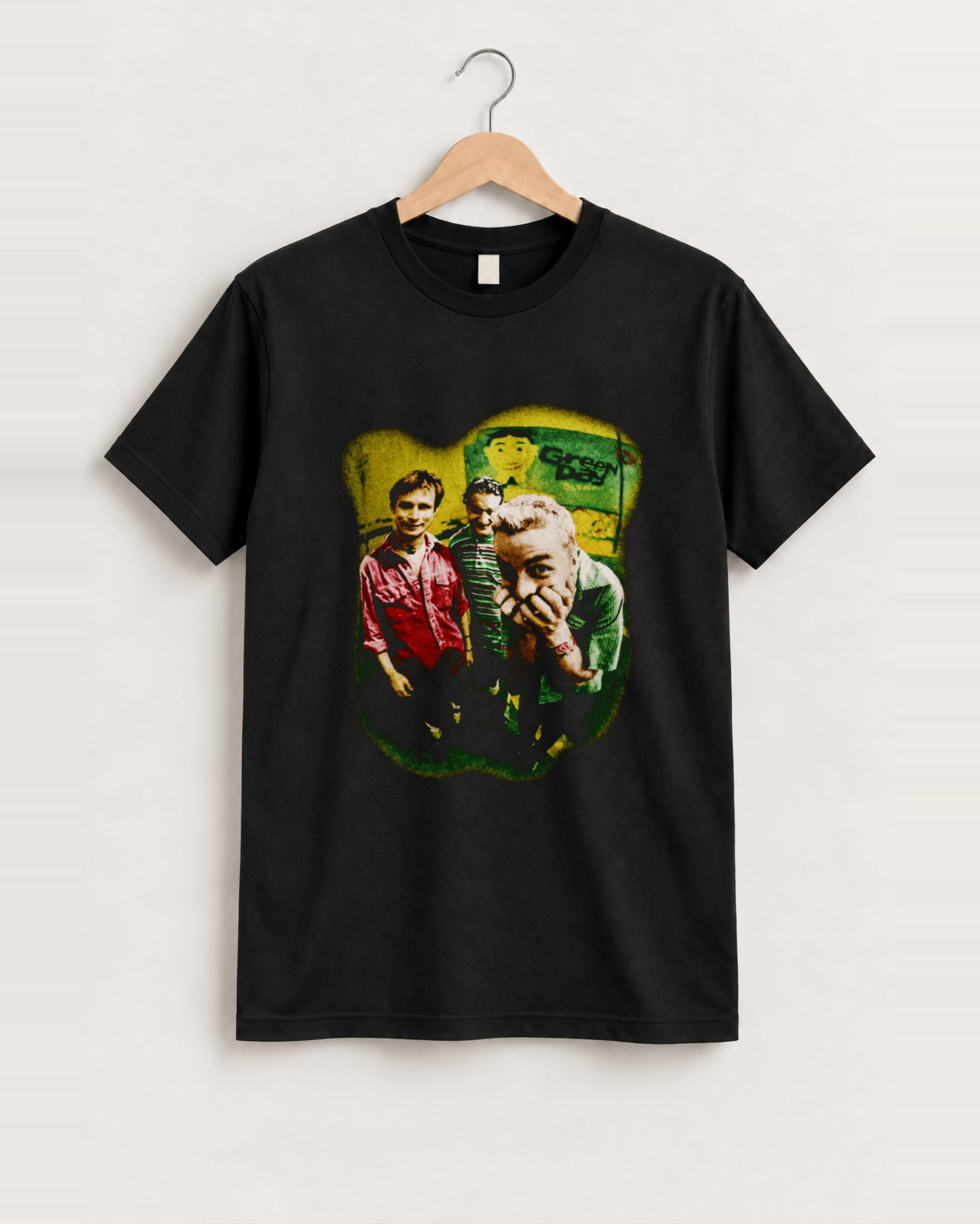 Vintage 1995 green day insomniac tour black tee front