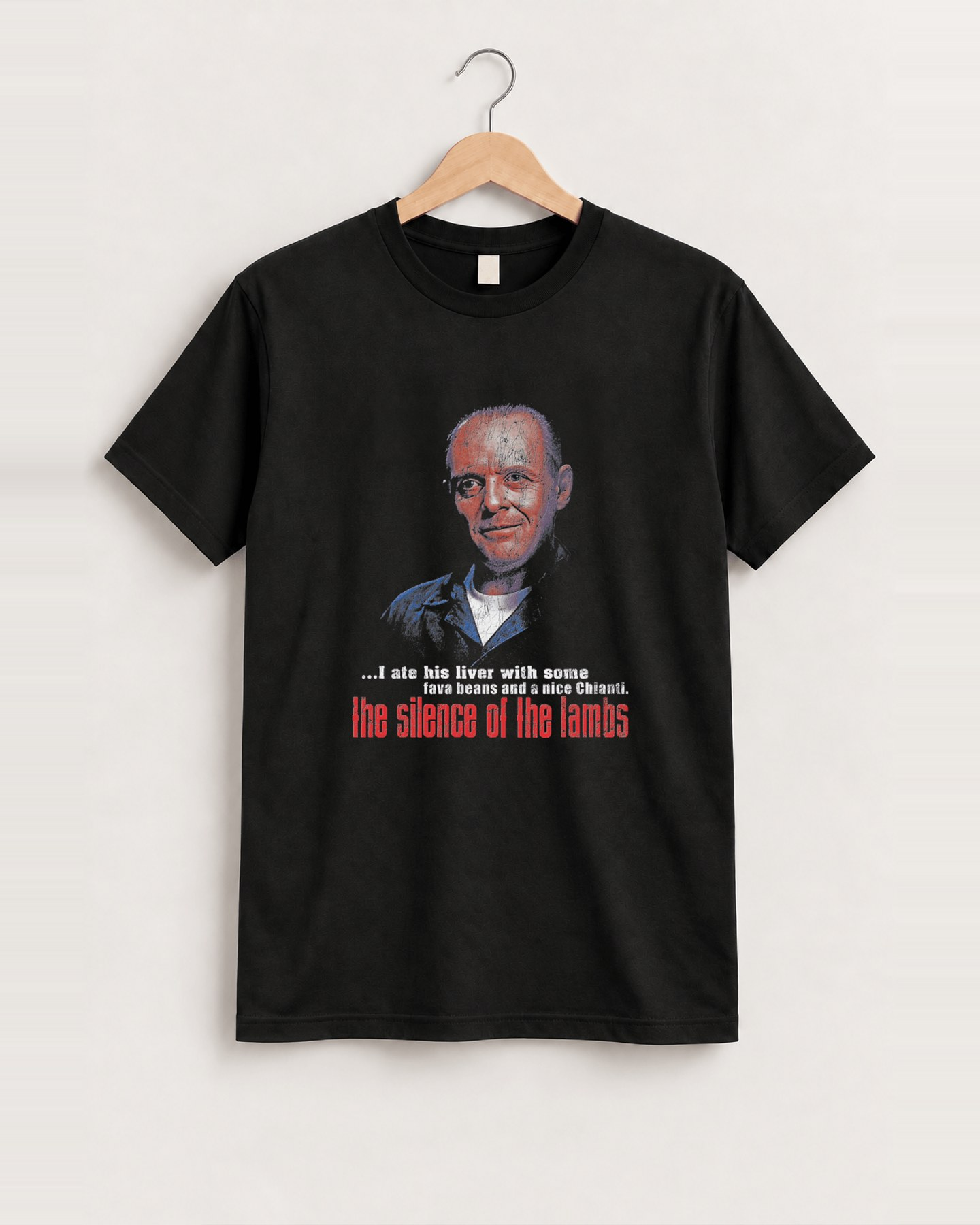 Silence of the lambs vintage black t-shirt front