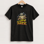 South park with weapons vintage black t-shirt front