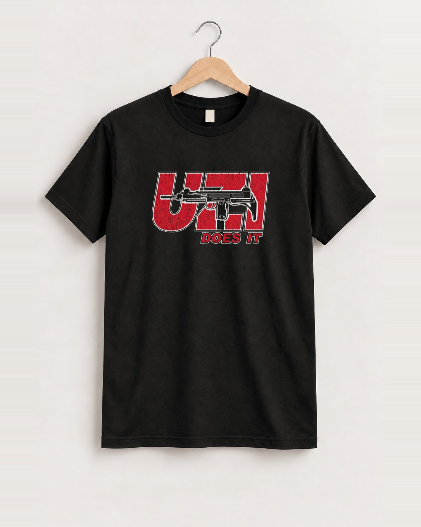 Uzi does it black tee front