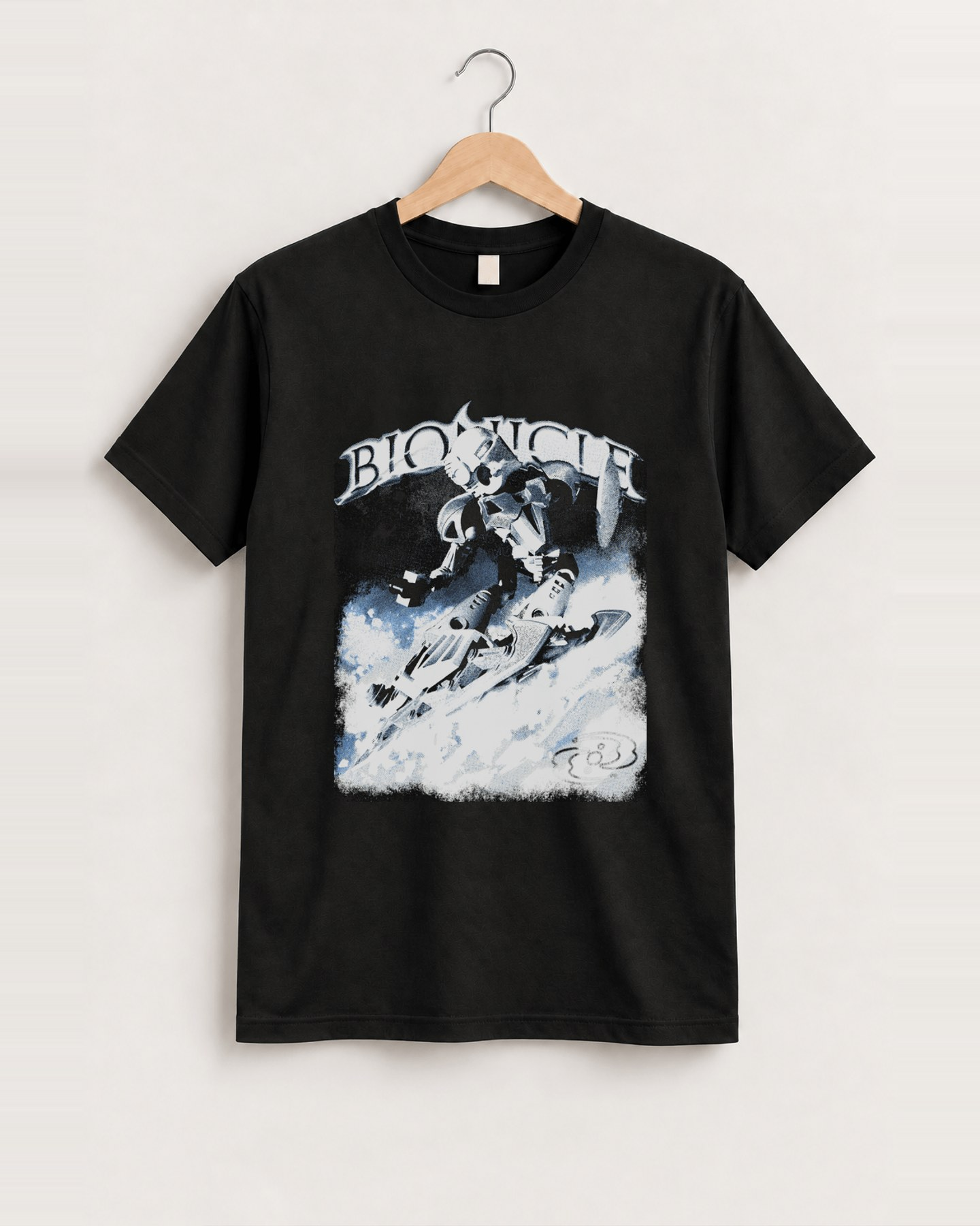 Bionicle 'snow' kopaka black t-shirt front